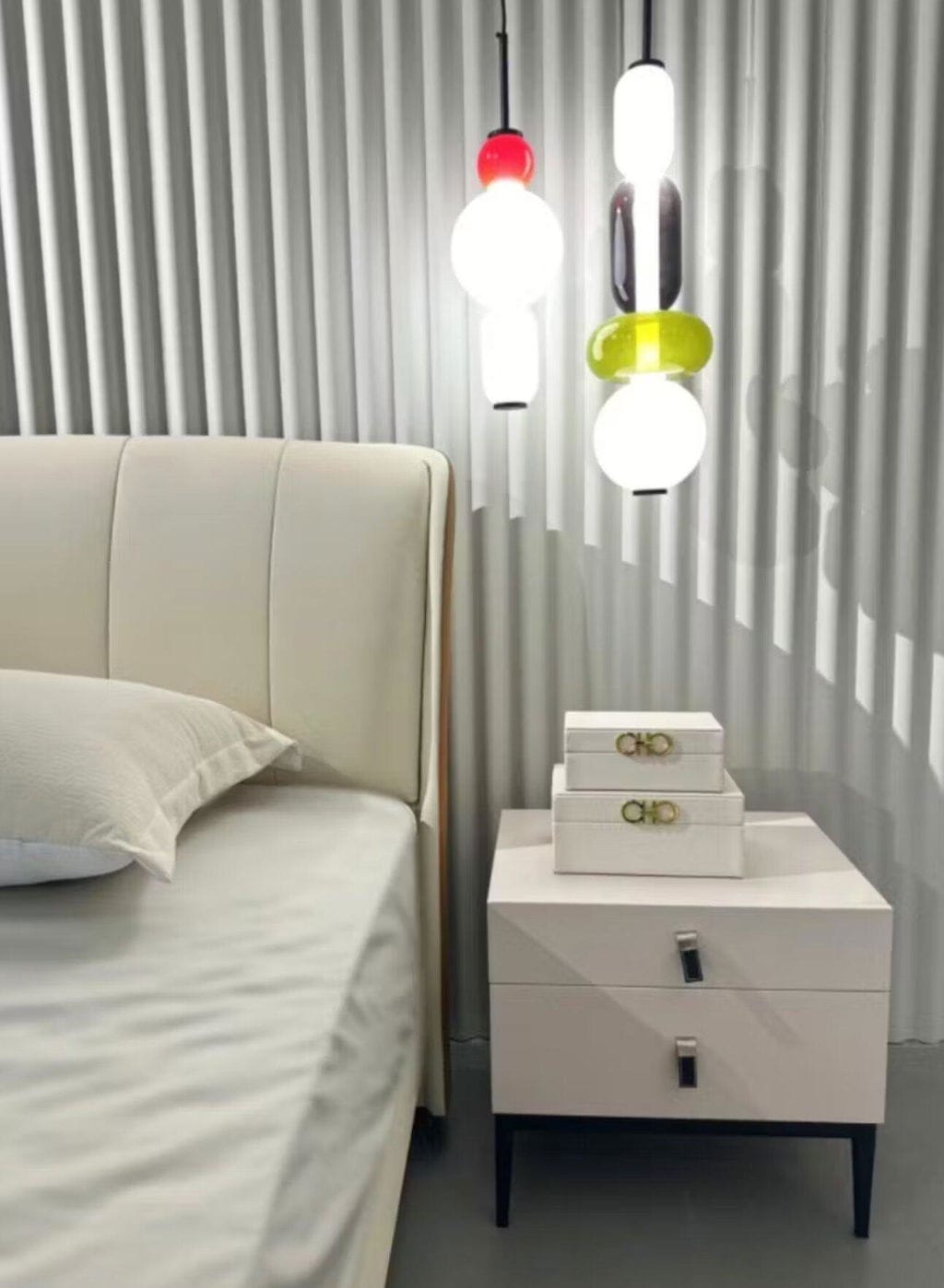 Customer photo review of Pendant Light, Tinted Glass Jar Shades, Integrated LED, Black Body