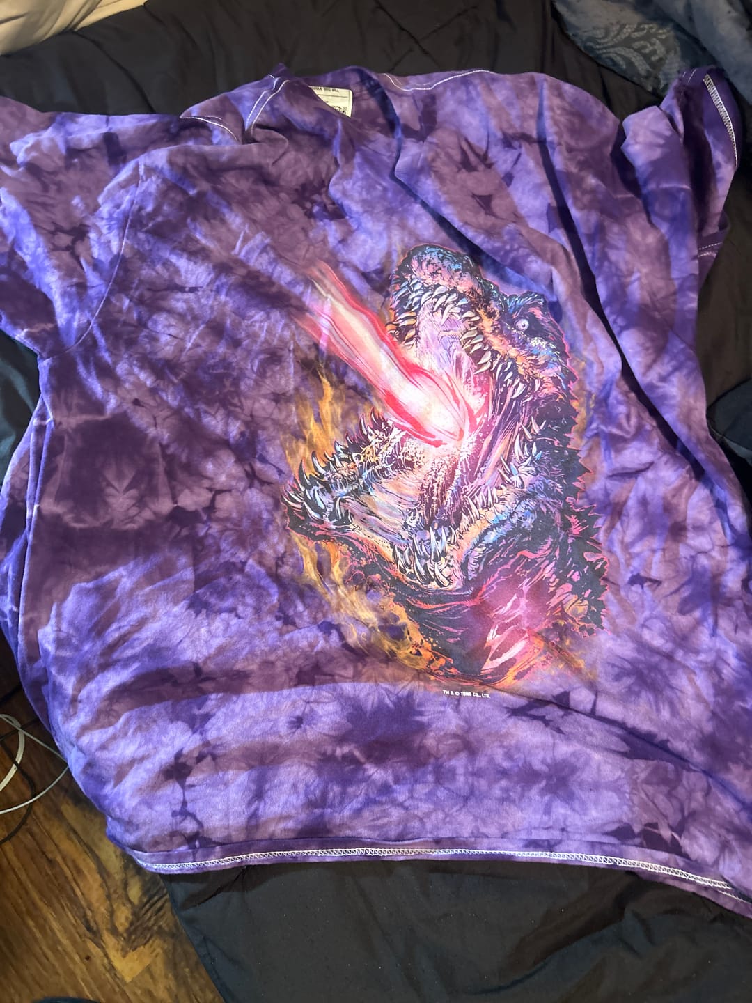 Customer photo review of SHIN GODZILLA: WHO WILL KNOW - T-SHIRT (PURPLE ENERGY TIE DYE)