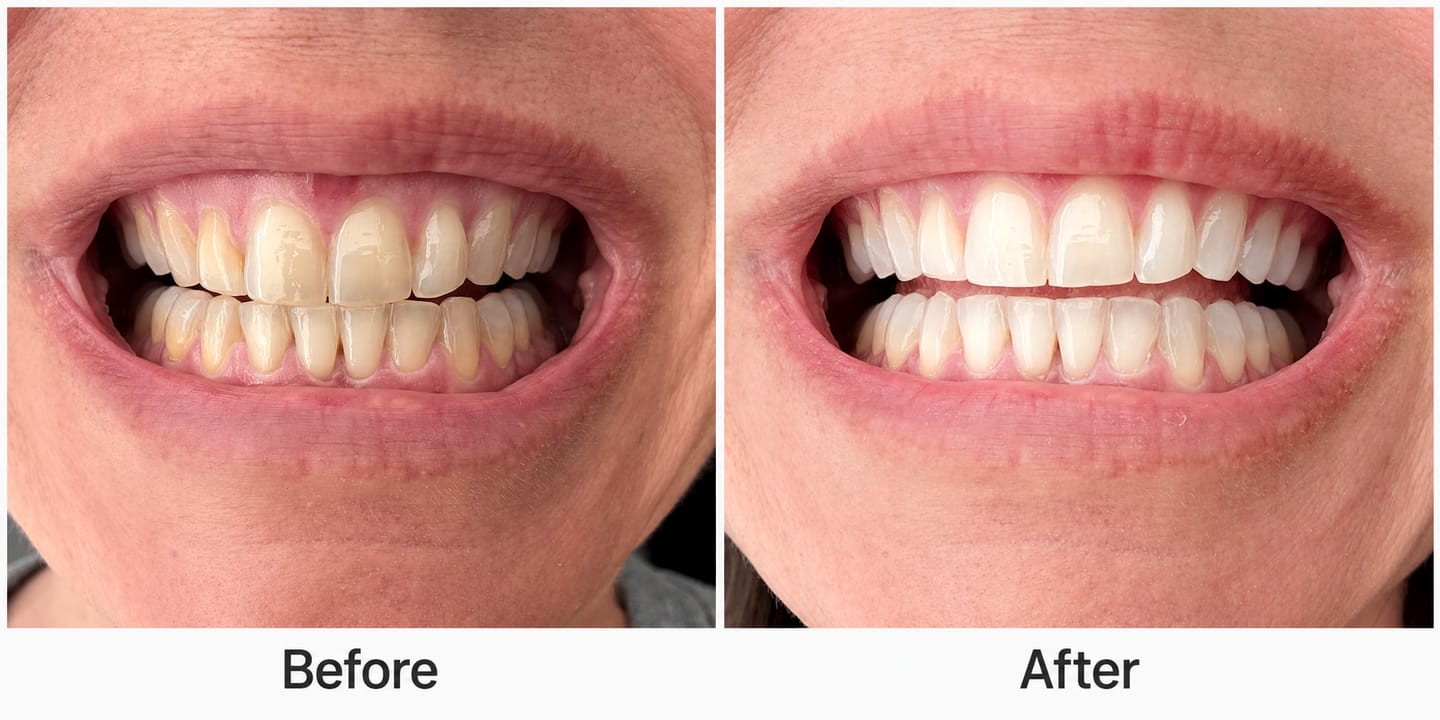 Customer photo review of Toothly™ Peptide Whitening Strips (For Sensitive Teeth)