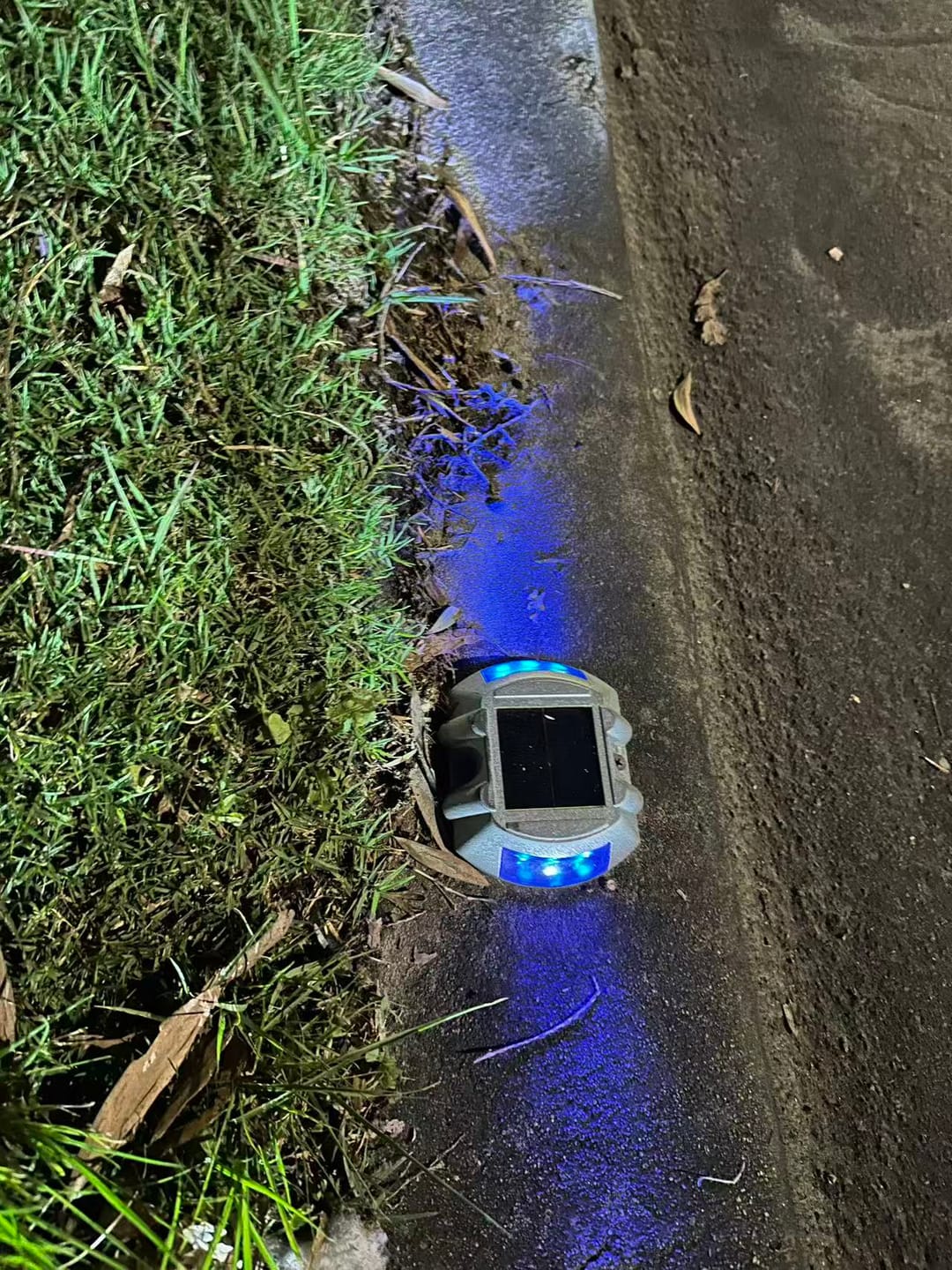 Customer photo review of Solar Road Stud Lights – Aluminium IP68 – Driveway & Dock LED Markers 2Pack