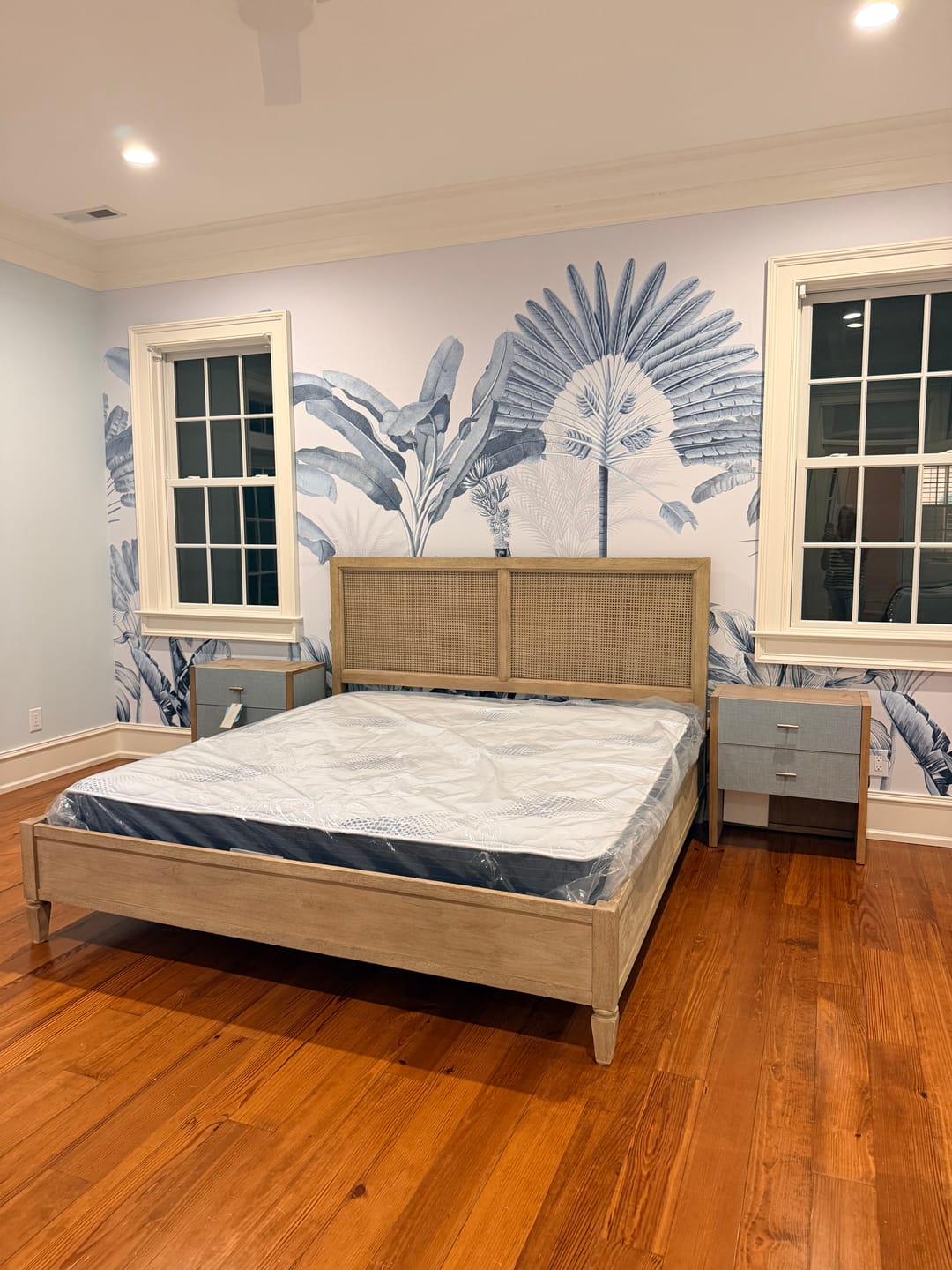 Customer photo review of Dominica Blue - Blue Vintage Tropical Scene Wallpaper Mural
