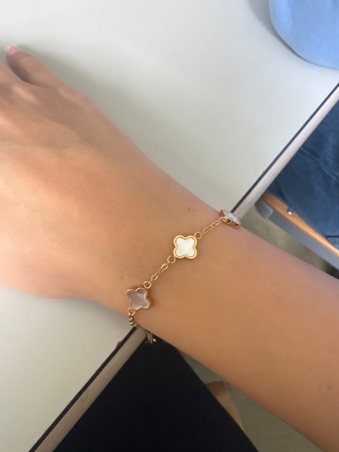 Customer photo review of Mini White Clover Armband
