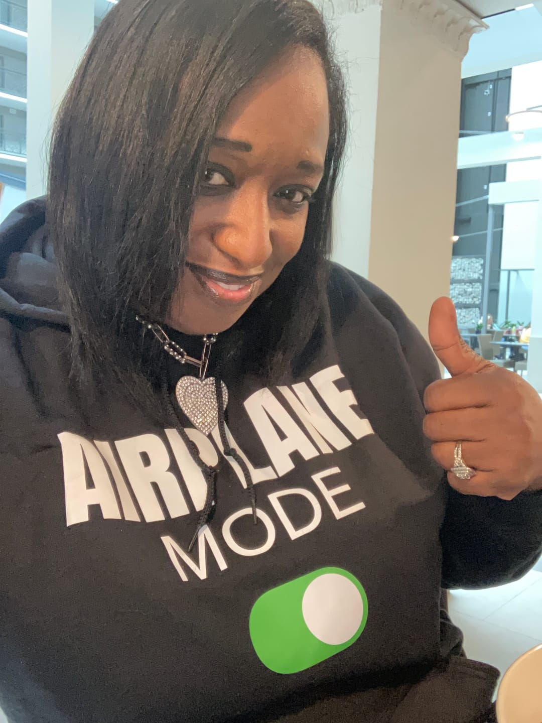 Customer photo review of Airplane Mode Unisex Black Hoodie