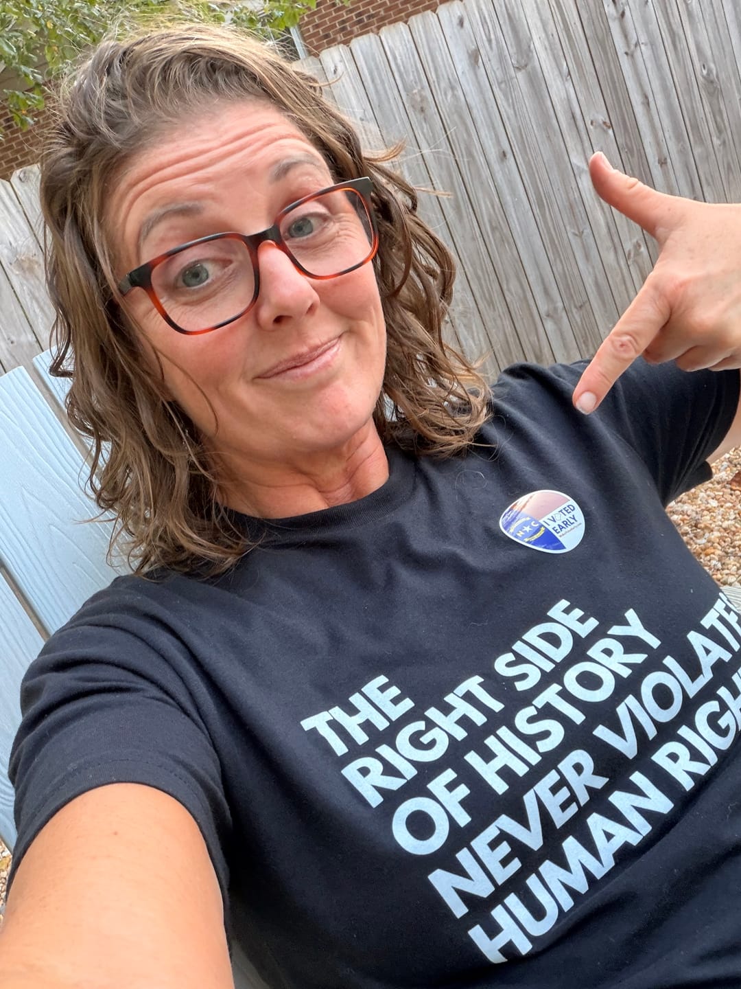 Customer photo review of Right Side of History Unisex T-shirt