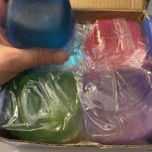 Customer photo review of Slow-Rising Squishy Cube 4-Piece Set