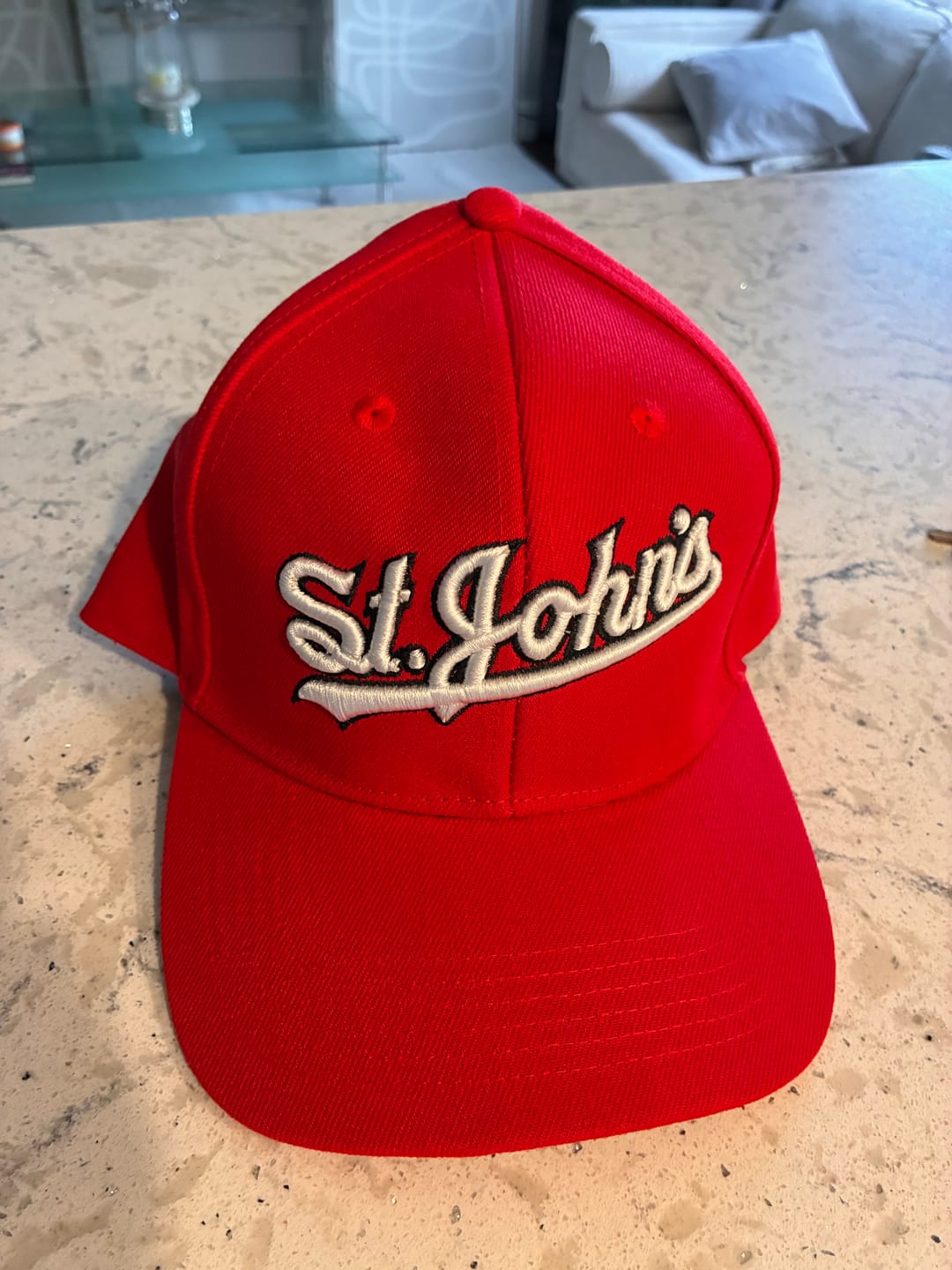 Customer photo review of Custom Red 3D Puff Embroidery Flat Embroidery Casual Sport Baseball Cap