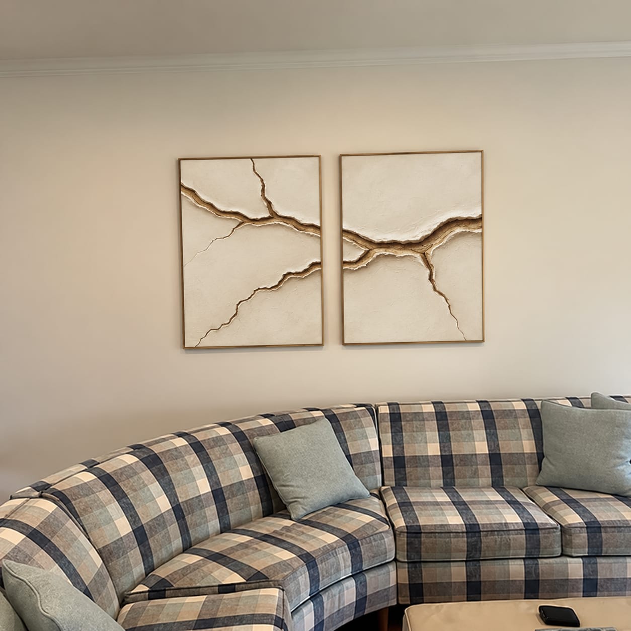 Customer photo review of Split Vein-Relief Diptych Painting