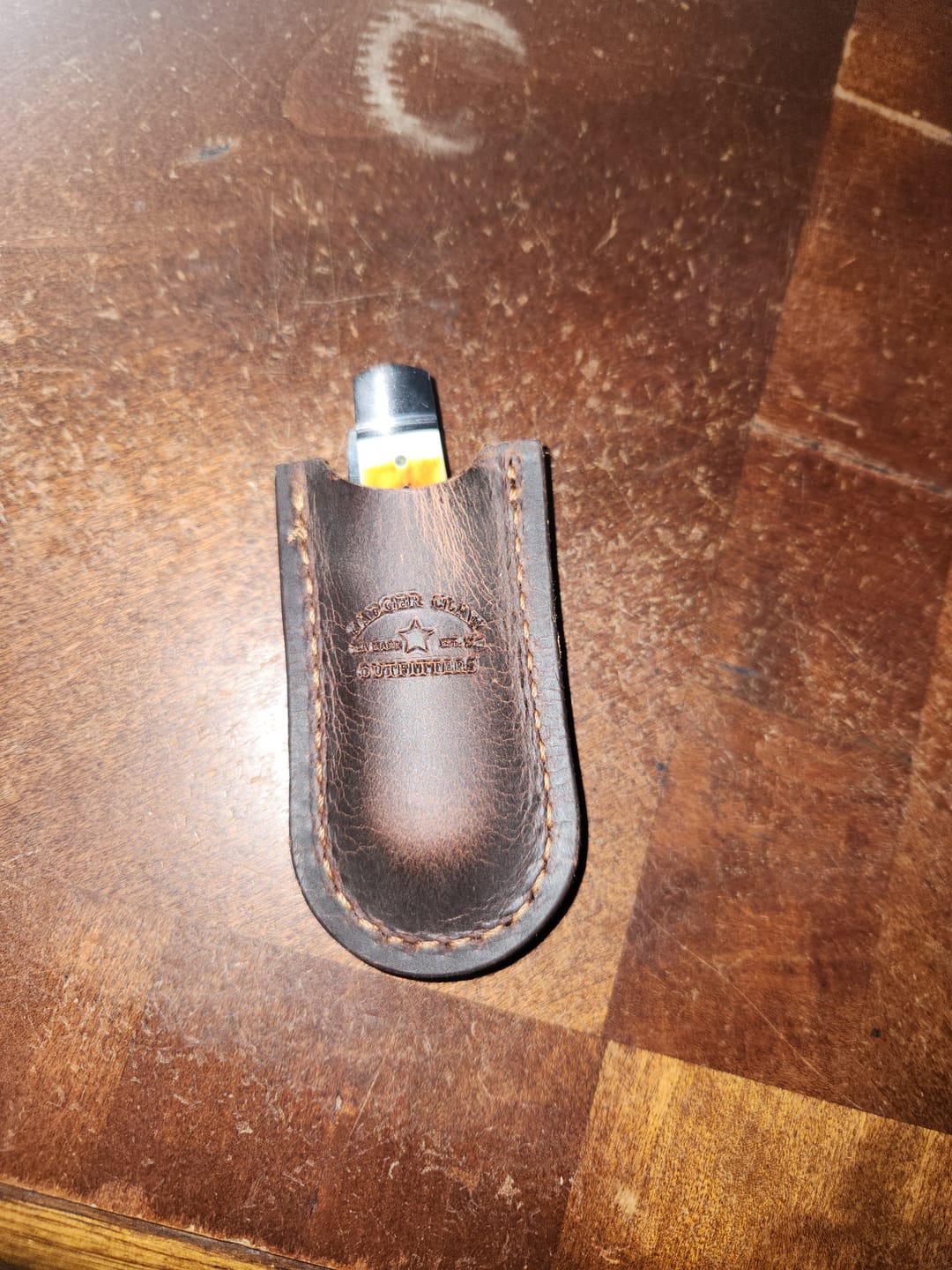 Customer photo review of Badger Claw Outfitters Crazy Horse Pocket Slip for American Blade Works Slip Joint - Made in USA (BCO-SLIP-CRAZY-HORSE)