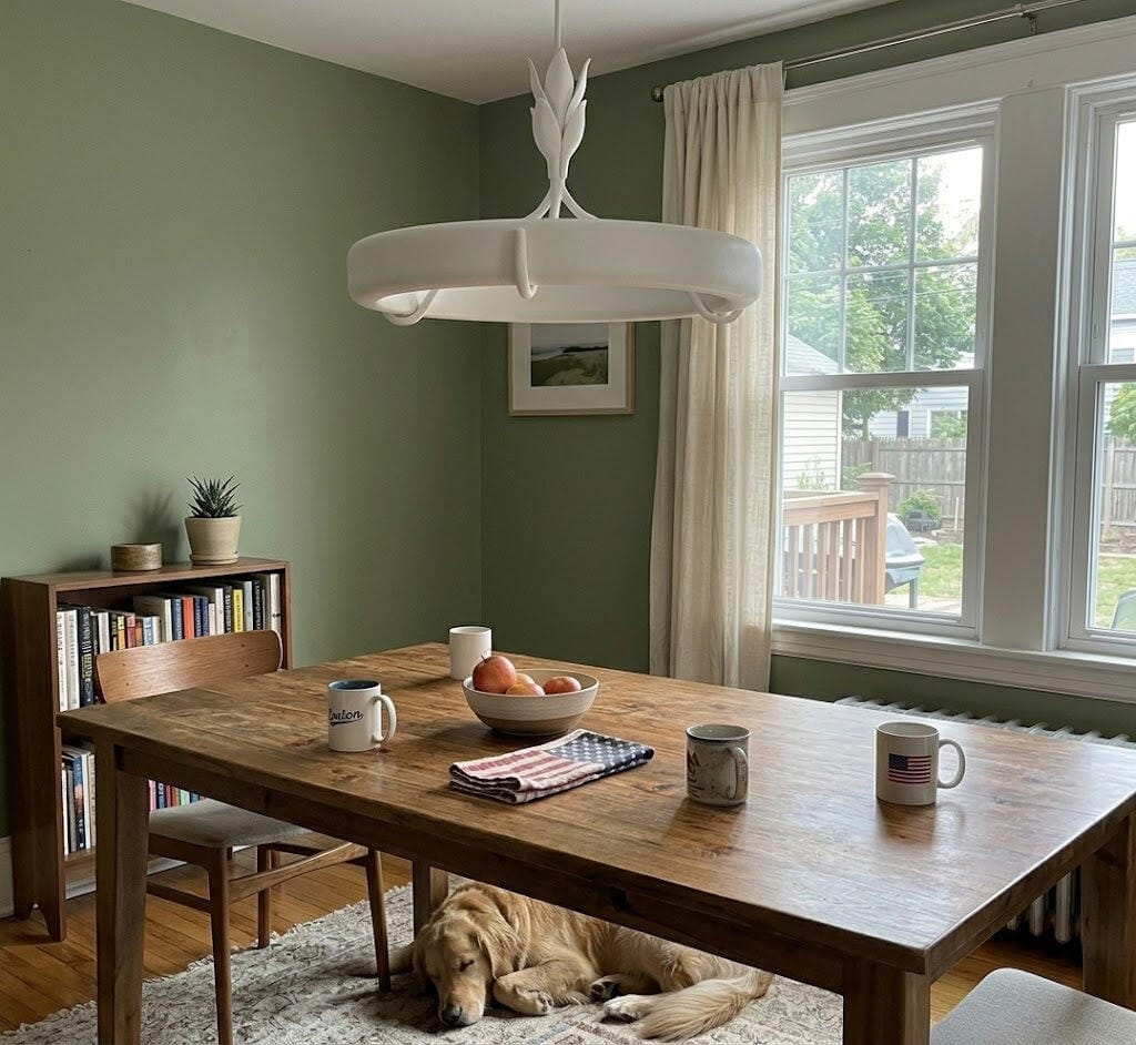 Customer photo review of White Plaster Ceiling Light, Plant Stem Details, Chandelier