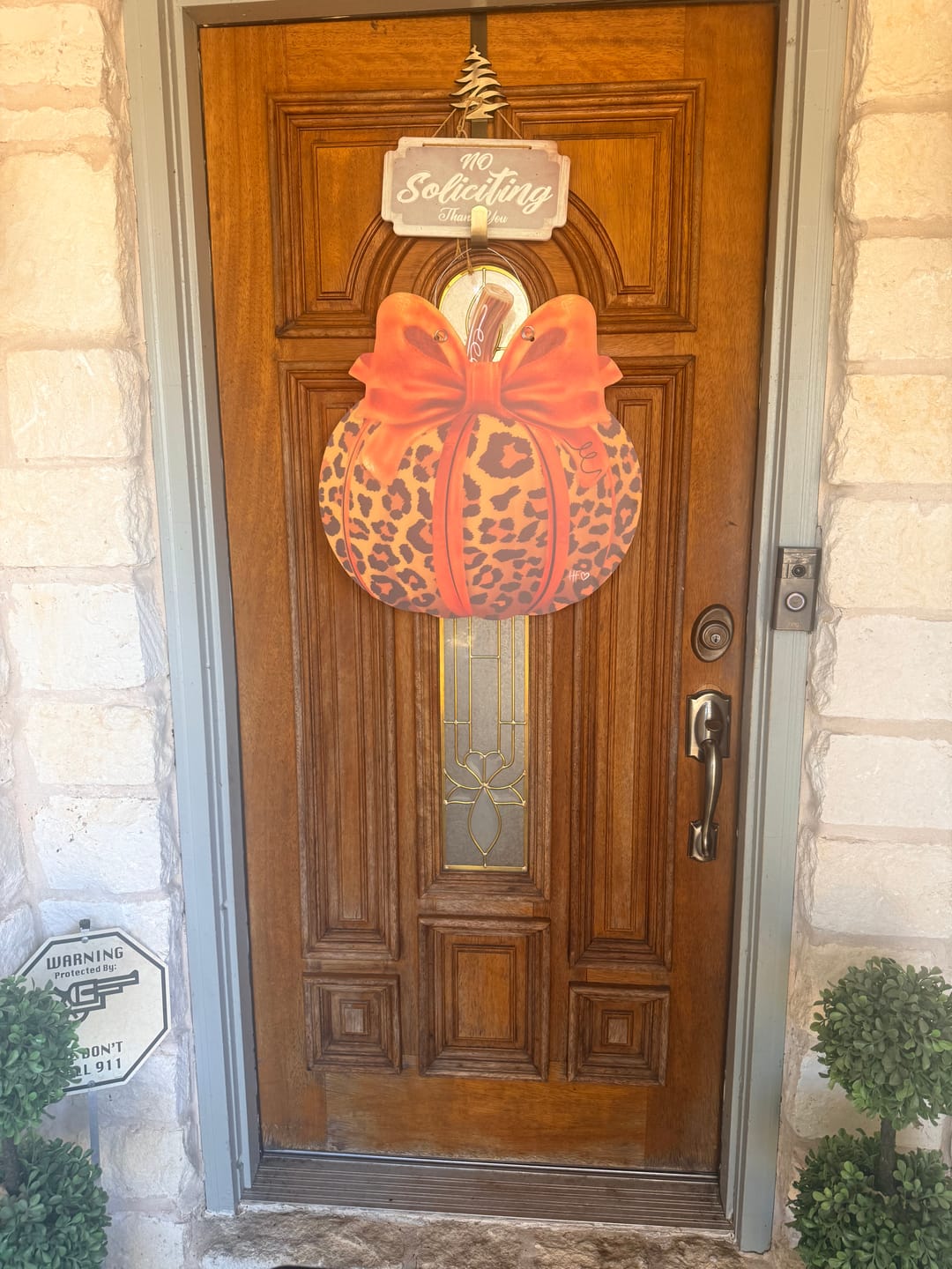 Customer photo review of Leopard Pumpkin Door Hanger