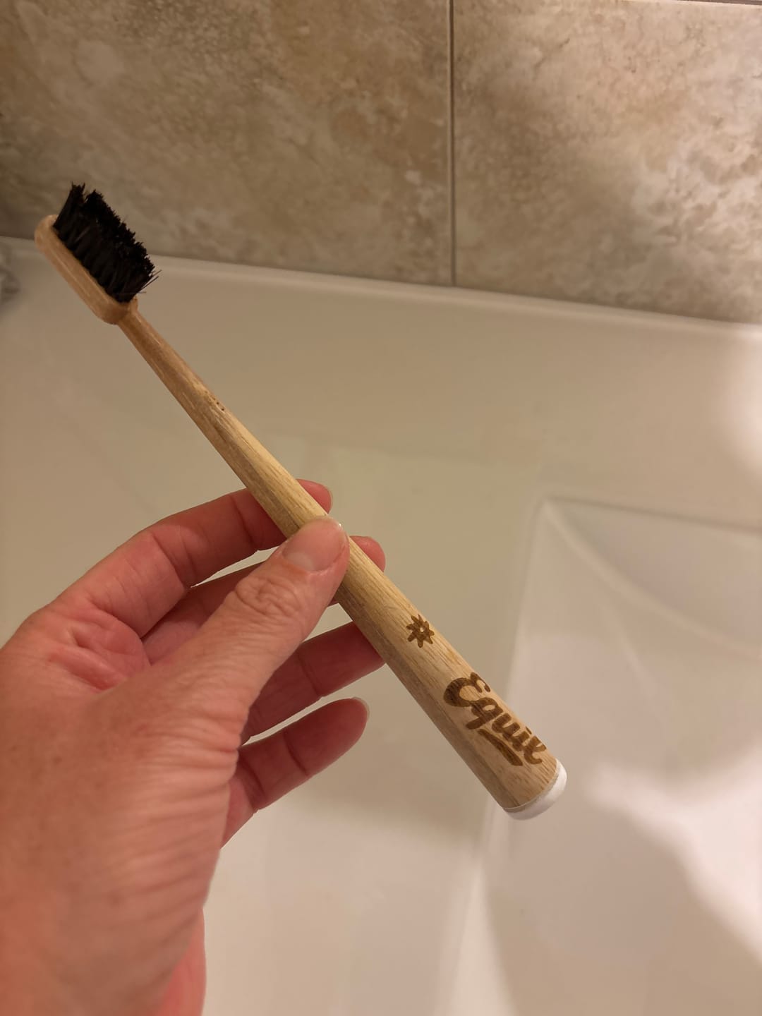 Customer photo review of Horse Bristle & Bamboo Toothbrush