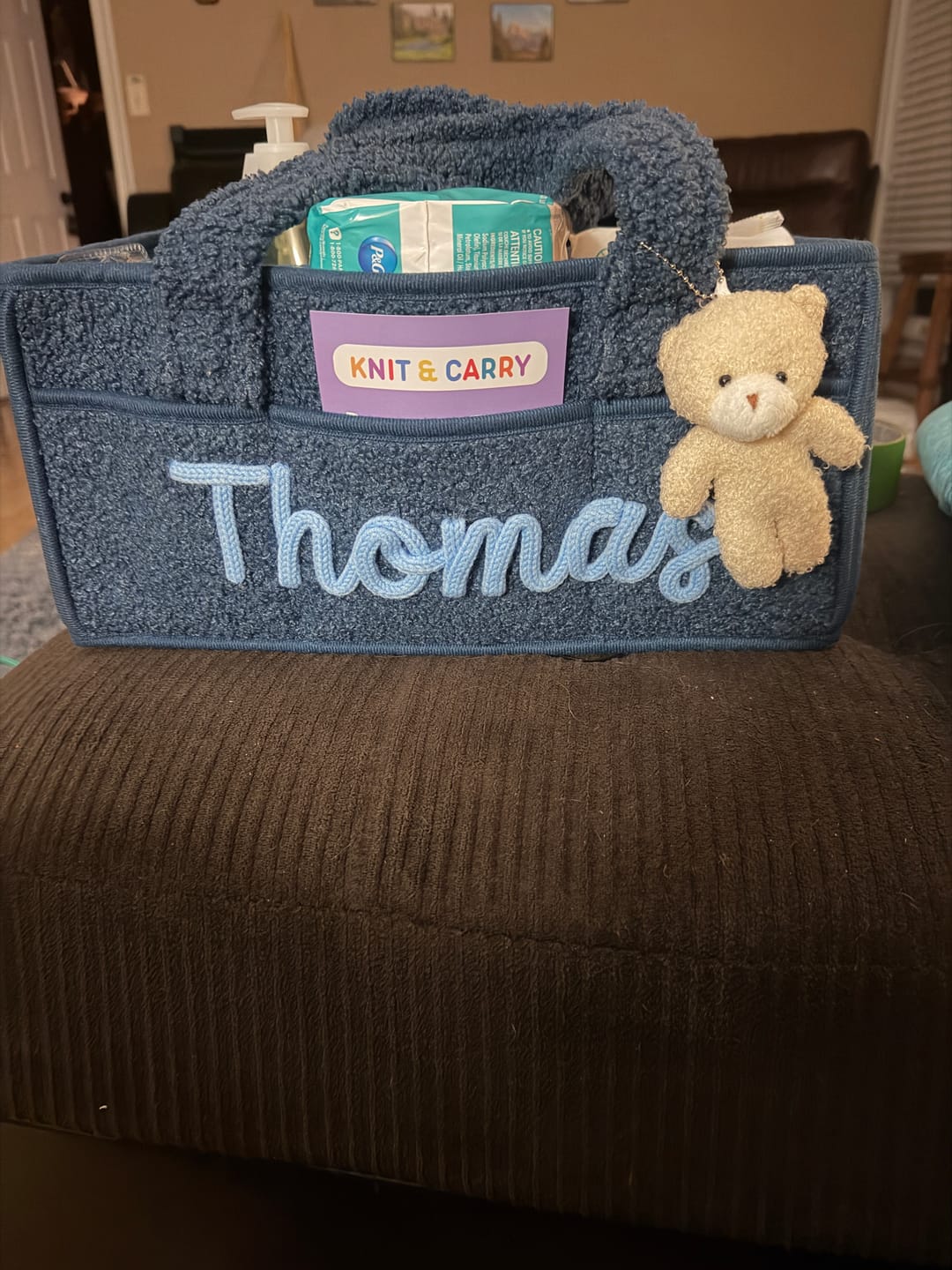 Customer photo review of K&C - Personalized Baby Storage Basket