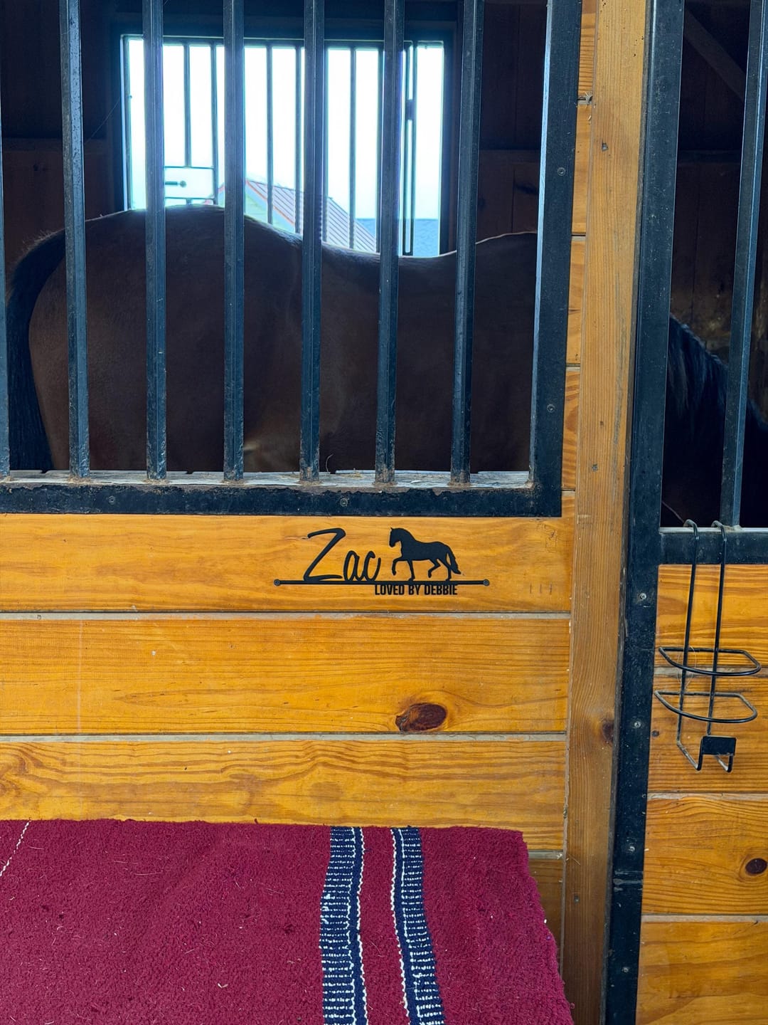 Customer photo review of Custom Horse Stall Name Sign – Personalized Metal Art