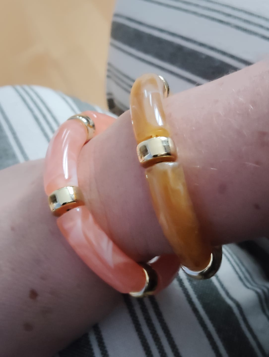 Customer photo review of Bracelet Halo Corail Nocturne – Lot de 2