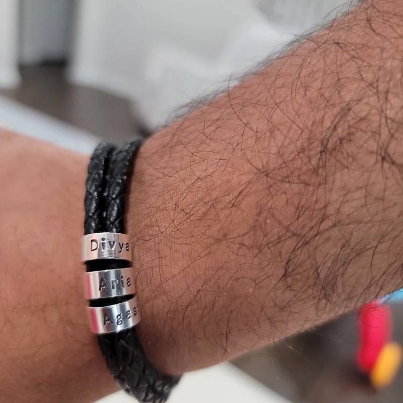 Customer photo review of For Him | Custom Name Bead Bracelet