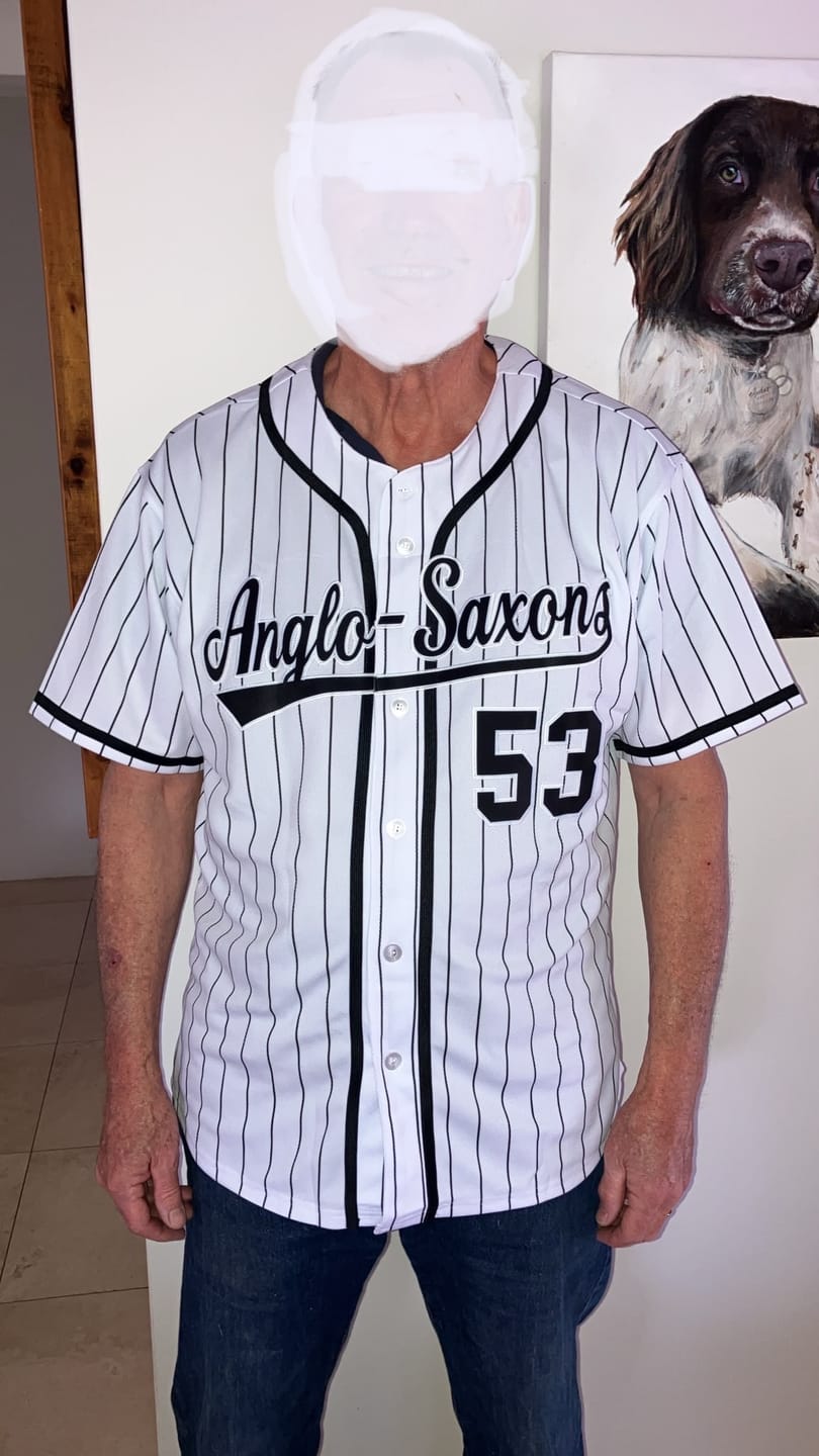 Customer photo review of Custom White Black Stripe Fashion Design Full Button Authentic Baseball Jersey