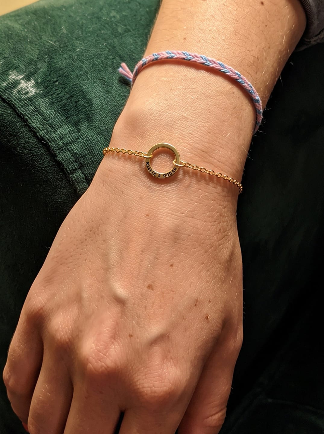 Customer photo review of Custom Ring Name Bracelet