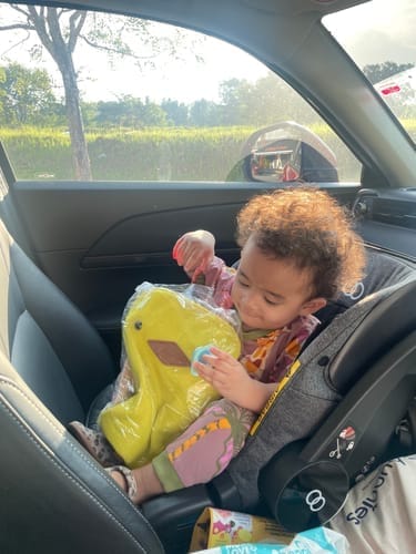 Customer photo review of Fluffy The Duckling Toddler Backpack