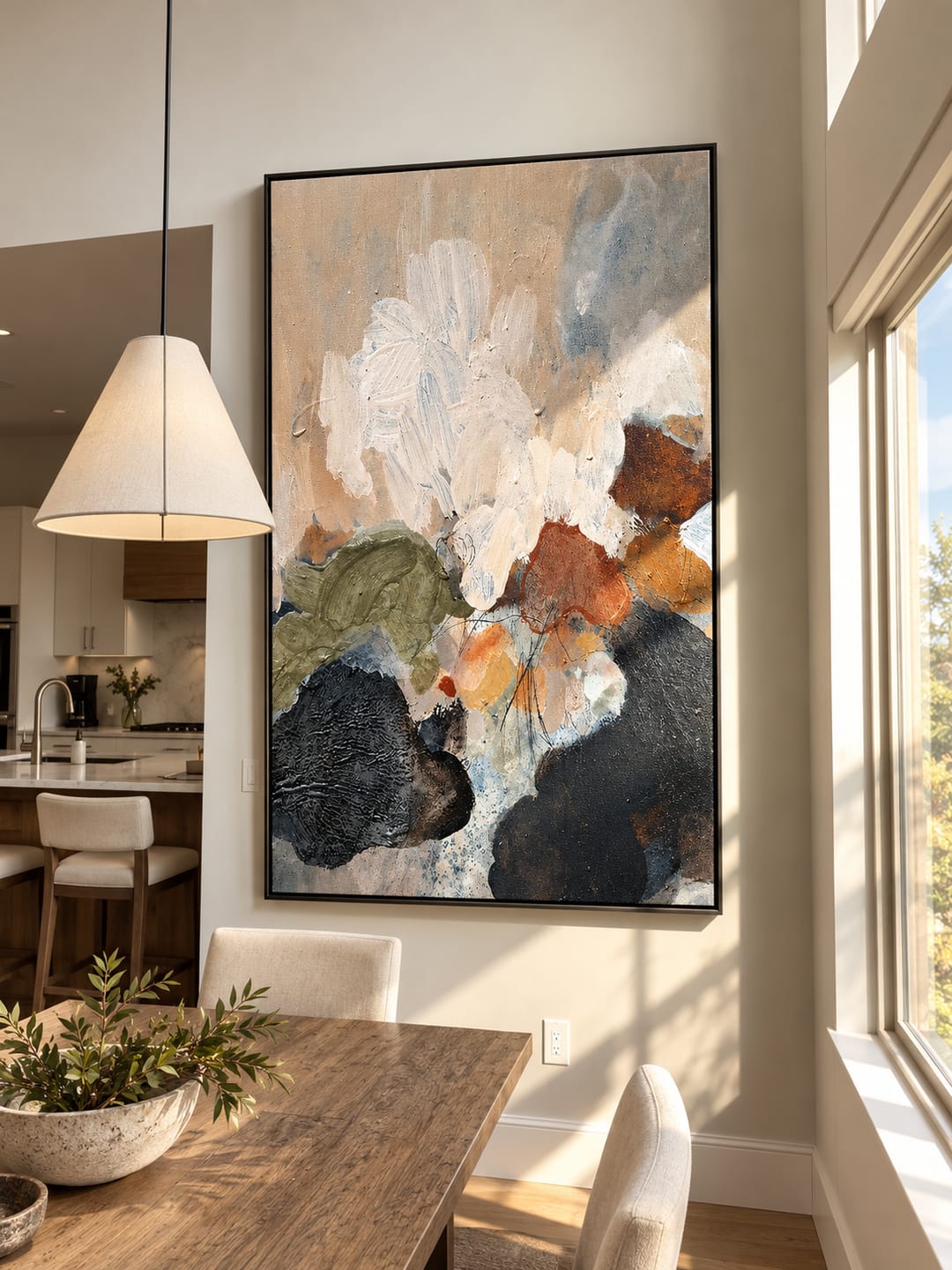 Customer photo review of "Chaotic thoughts" – Wabi-Sabi Earth Tone Abstract Textured Acrylic Painting