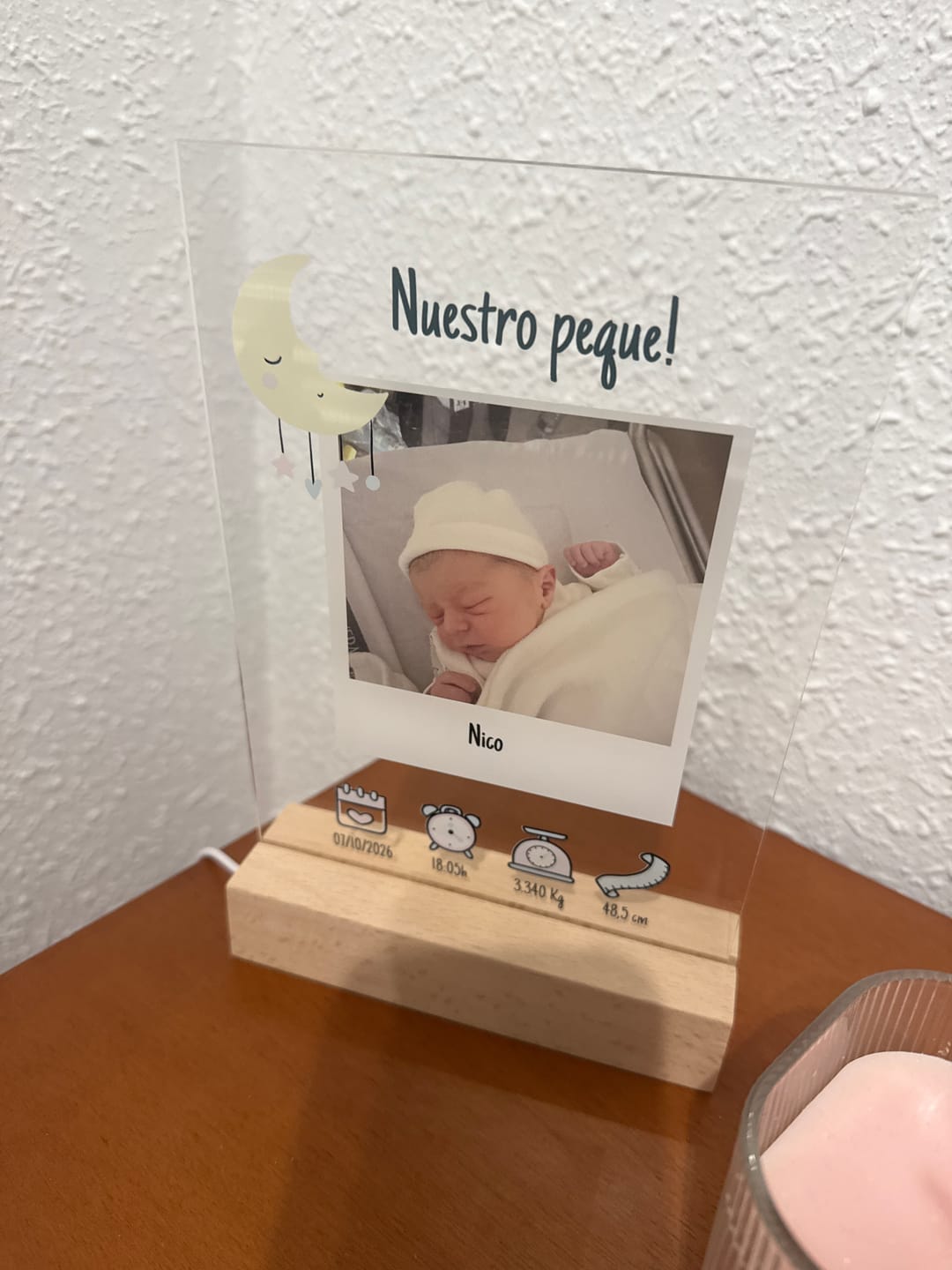 Customer photo review of Placa Nascimento Bebé - Polaroid