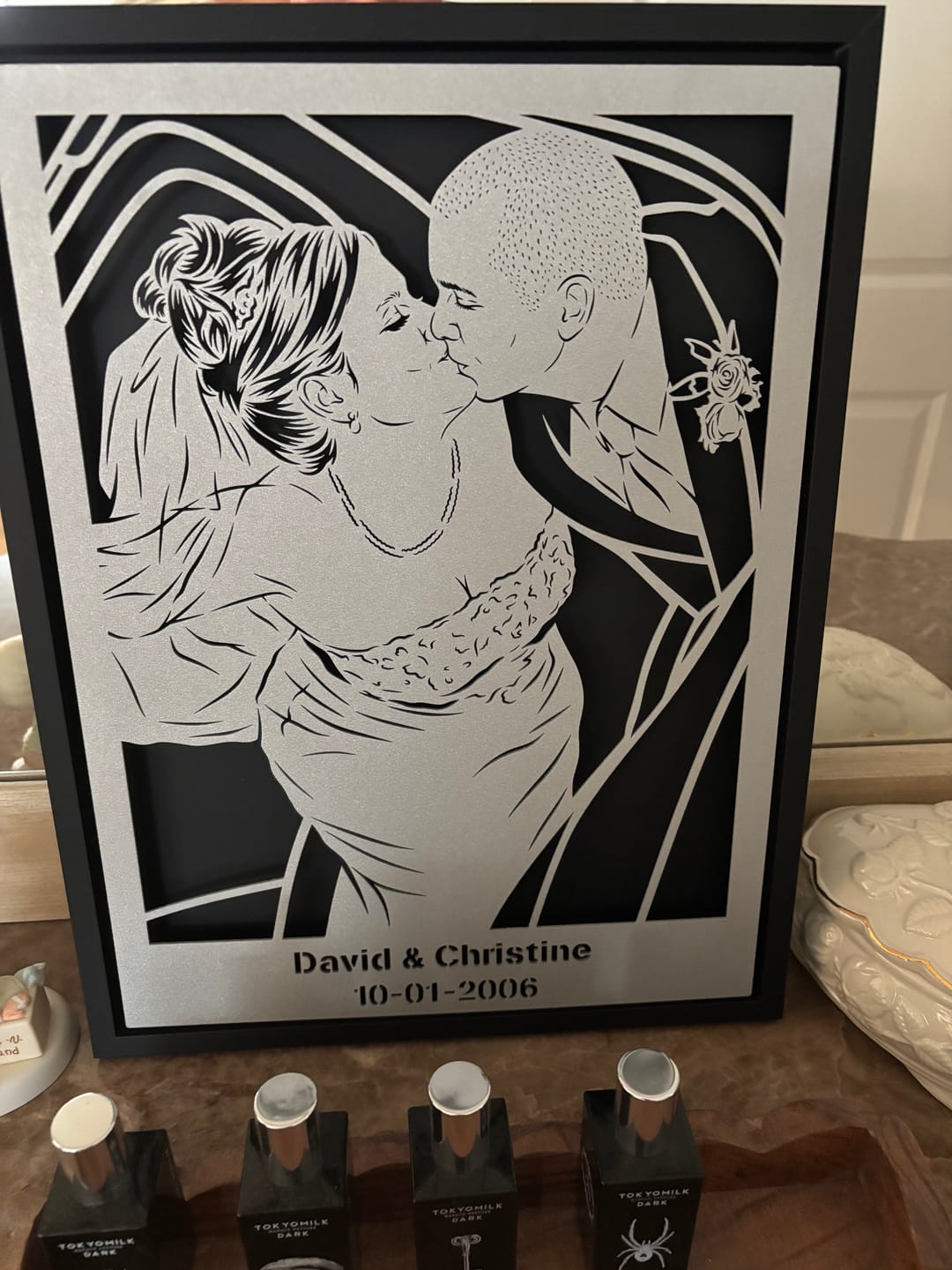 Customer photo review of Wedding Anniversary Metal Portrait