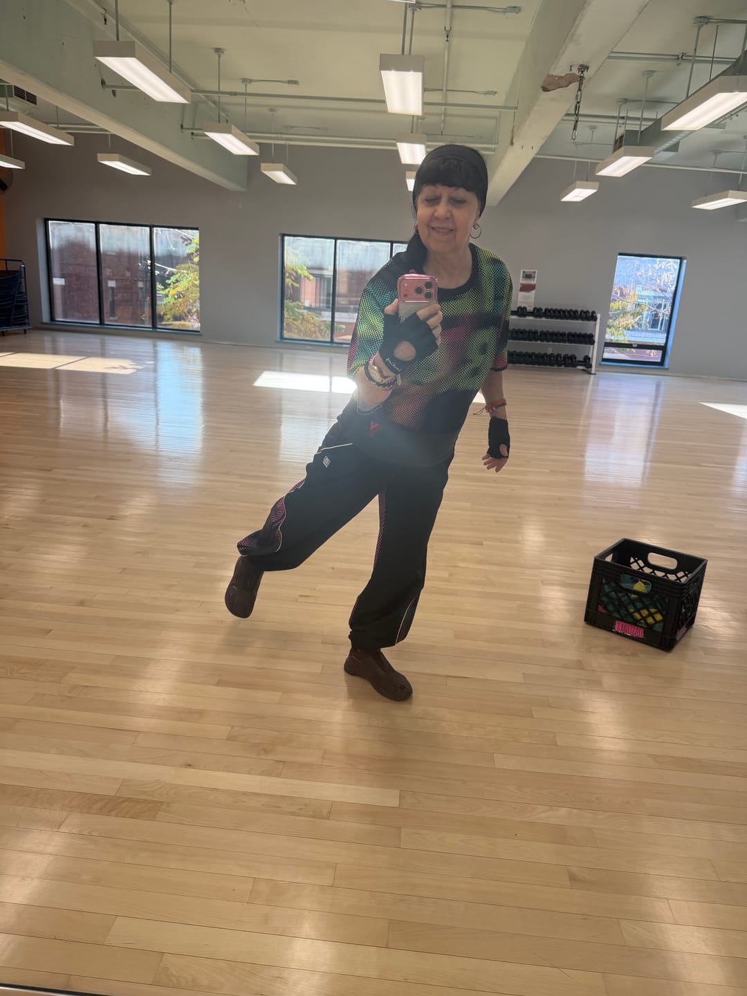Customer photo review of Electric Feel Curvy Track Pants