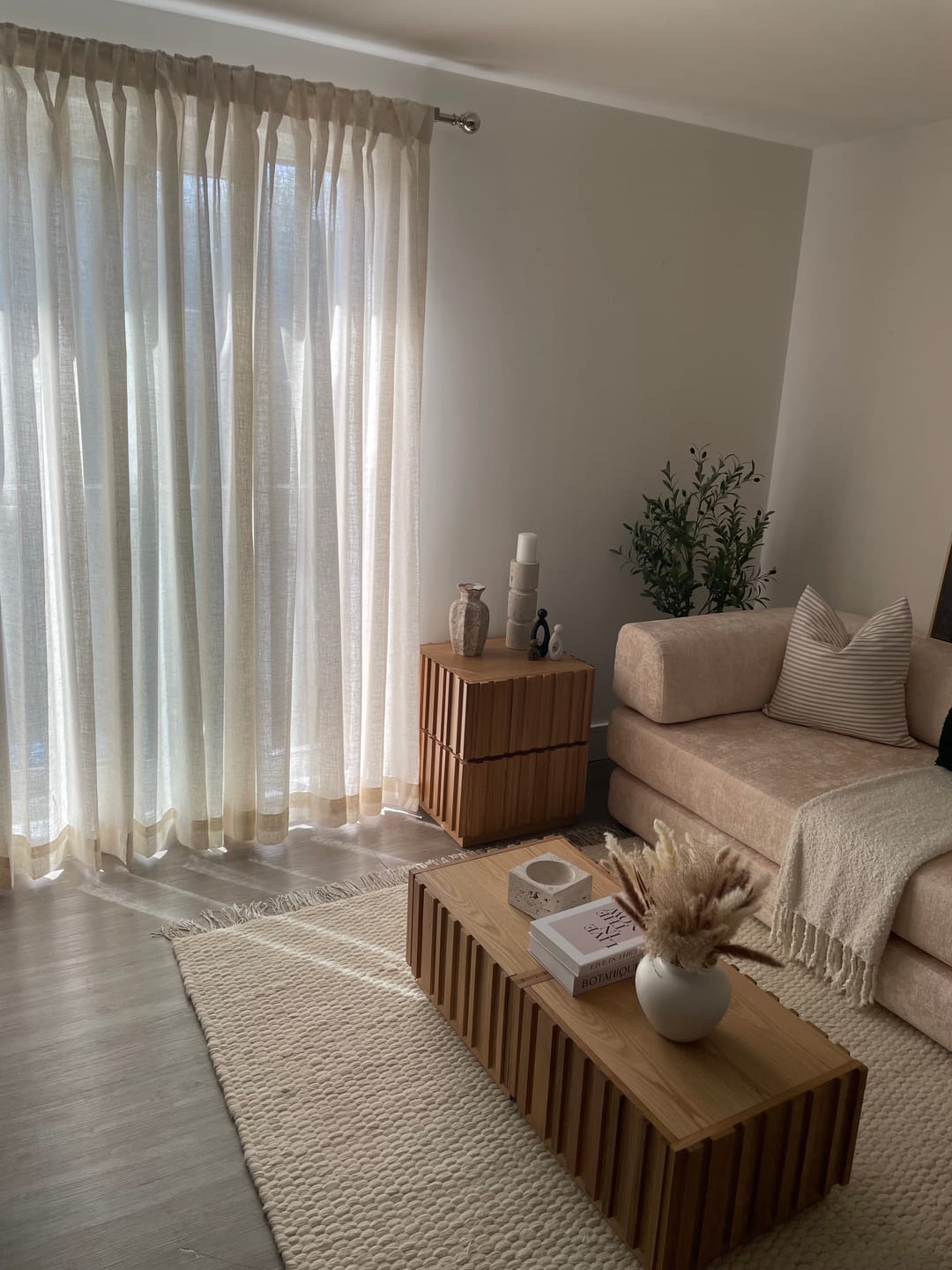 Customer photo review of Chloe Linen Look Burlap Textured Sheer Curtain