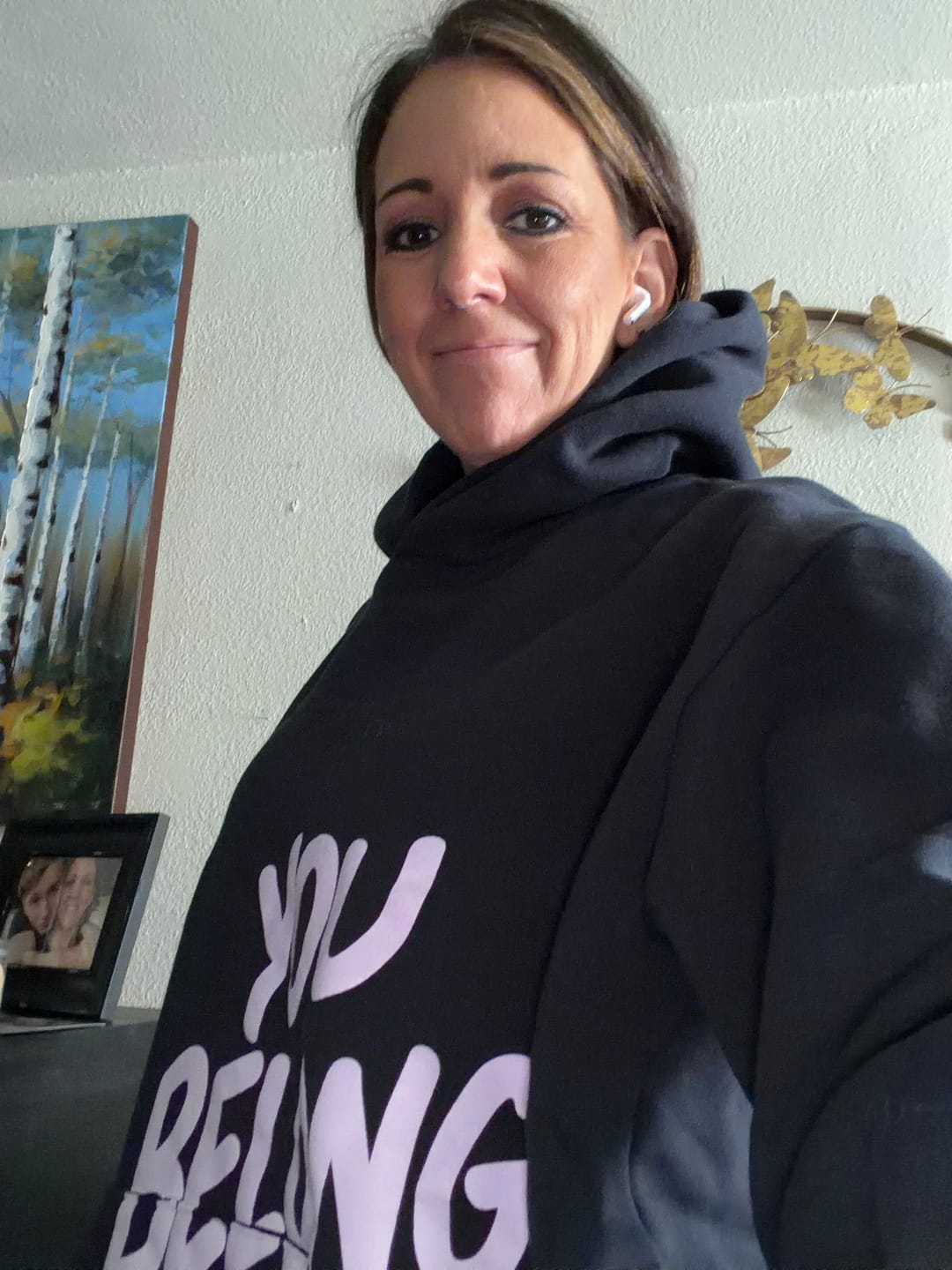 Customer photo review of You Belong Here Hoodie - Navy