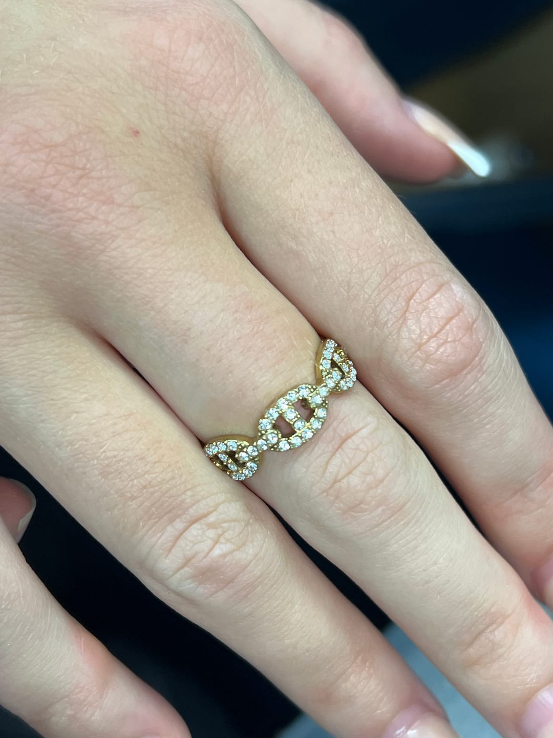 Customer photo review of Pave Flow Deluxe Ring 14K Vergoldet
