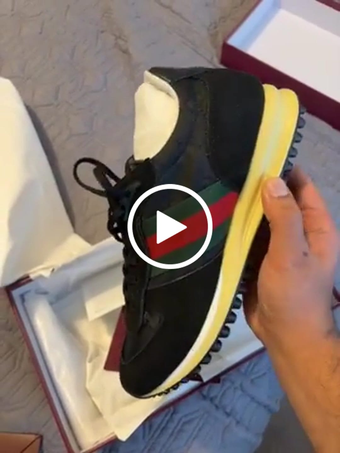 Customer video review of GG Men's Re-Motion Sneaker Black Suede Calfskin 719294