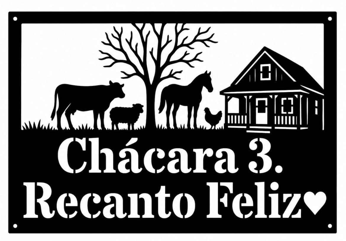 Customer photo review of Placa de Metal Personalizada - Fazenda