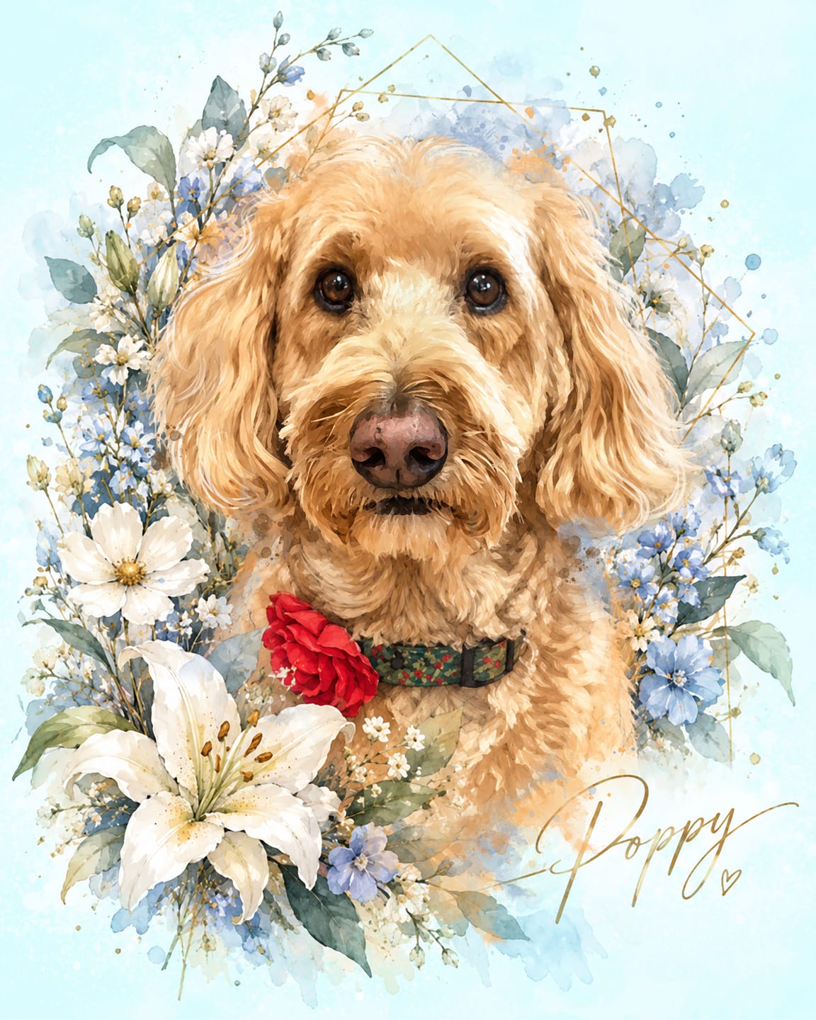 Customer photo review of Custom Pet Portrait Canvas - In Full Bloom
