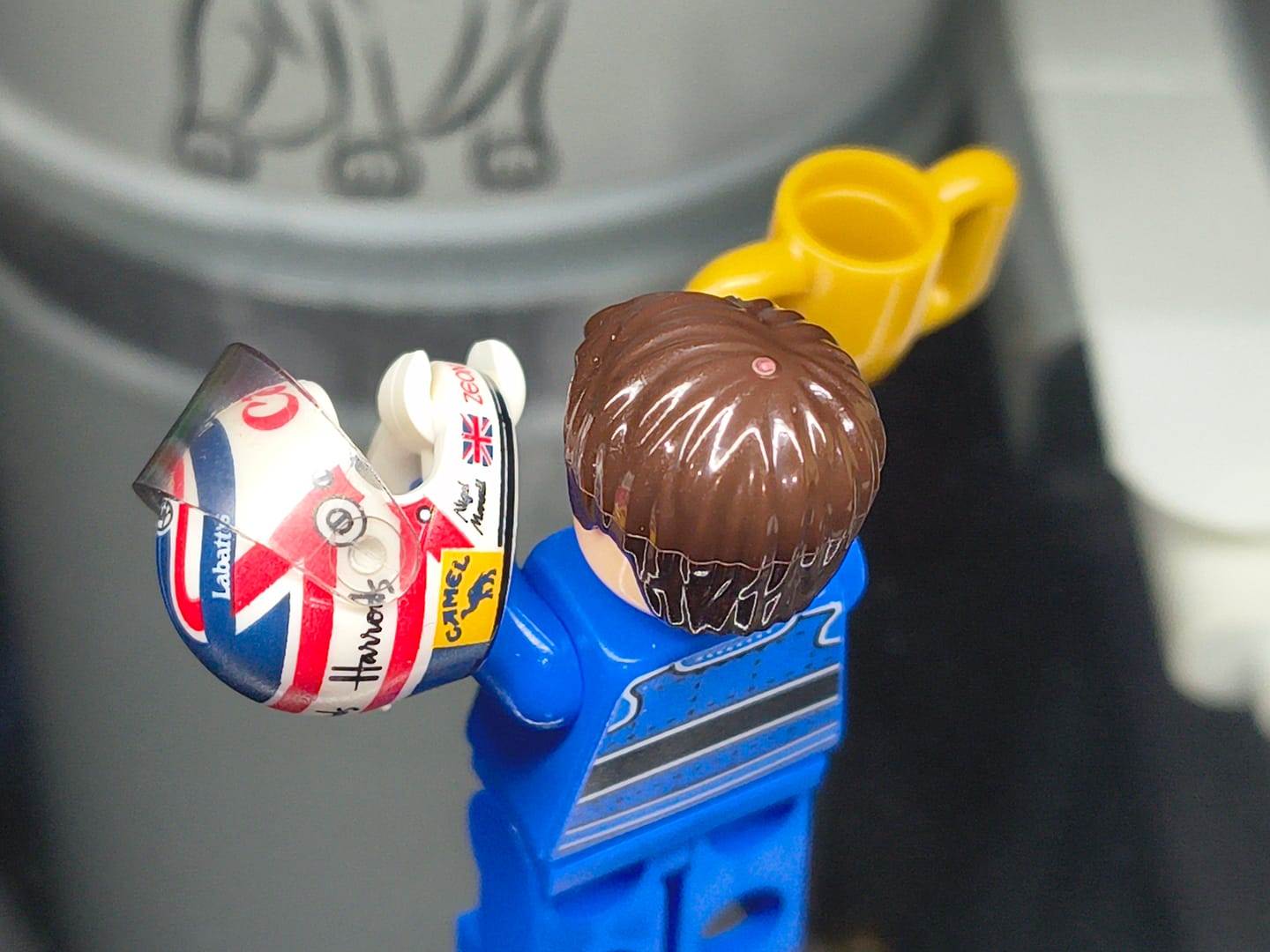 Customer photo review of Nigel Mansell Custom Minifig Helmet