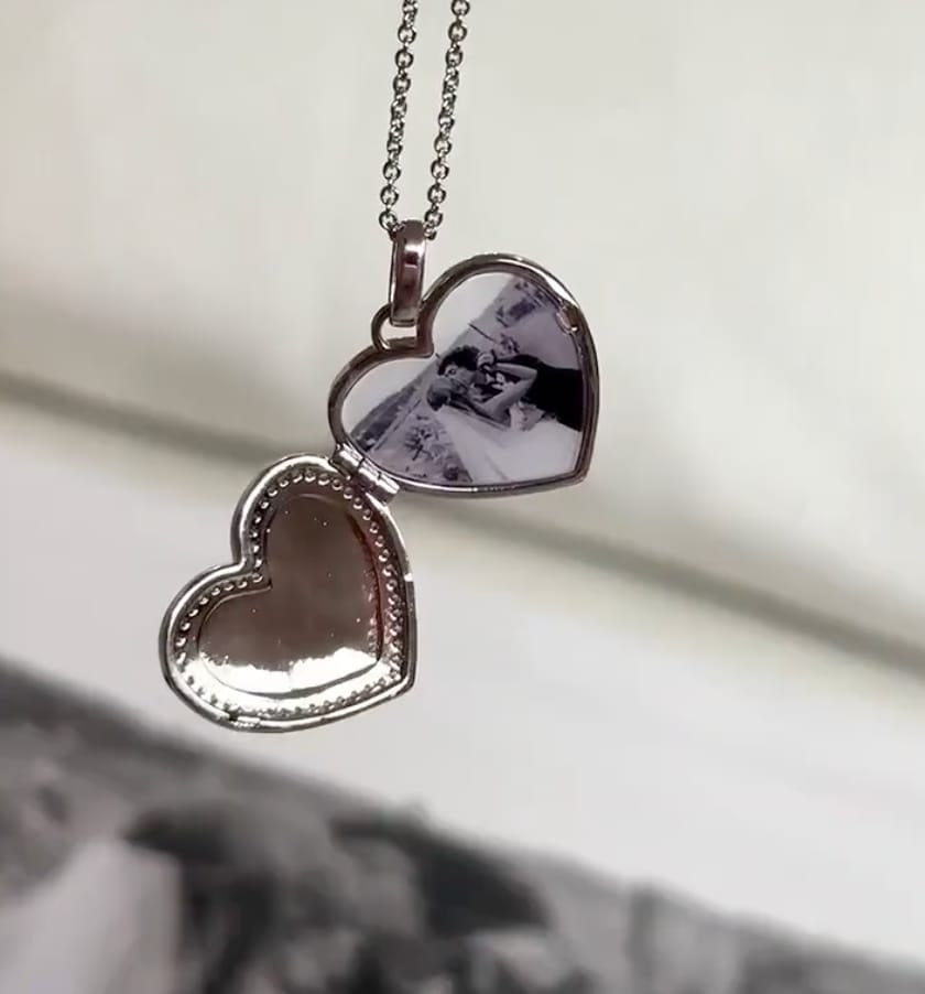 Customer photo review of Custom Photo Heart Locket Necklace
