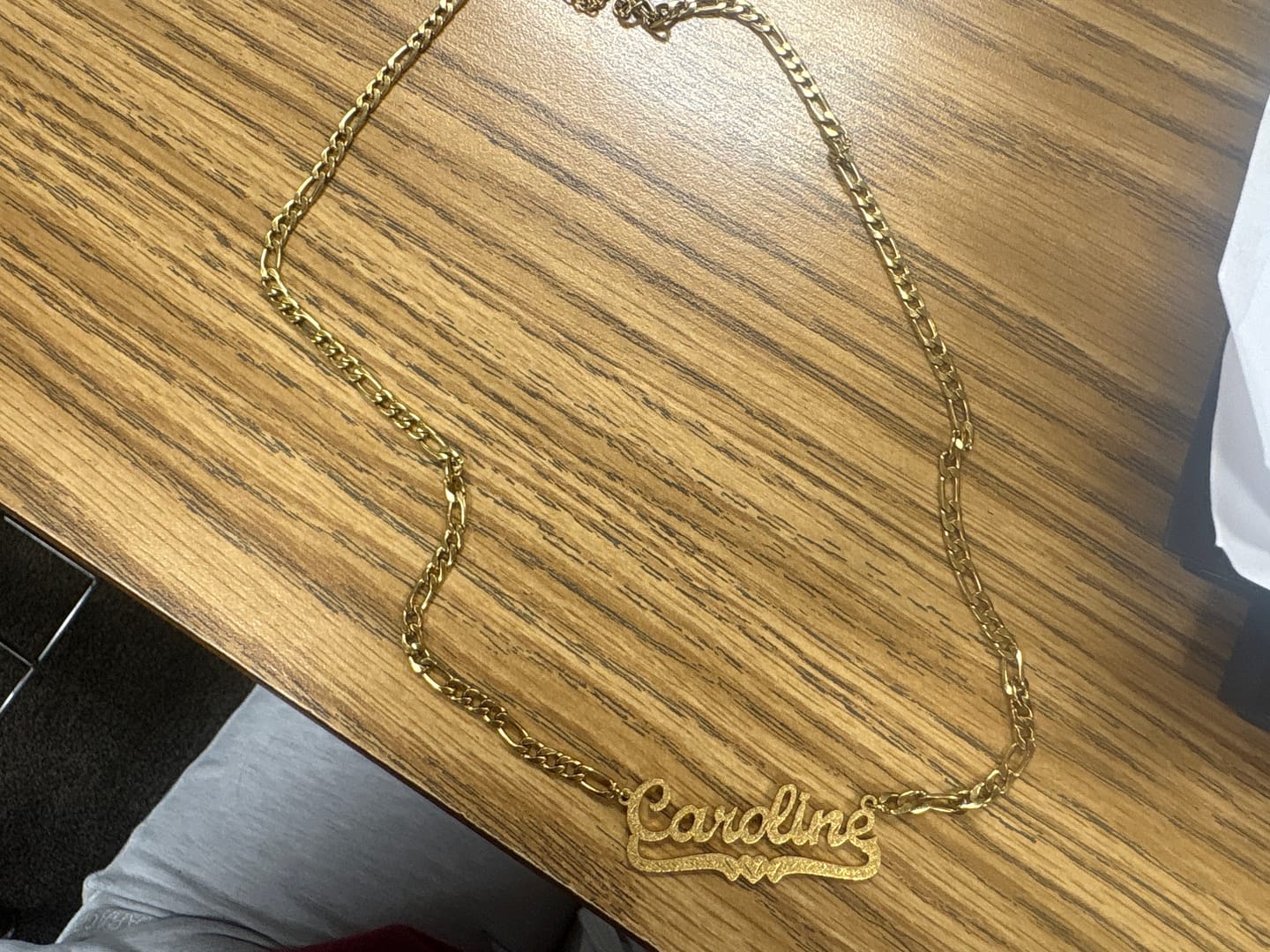 Customer photo review of Diamond Cut Heart Name Necklace