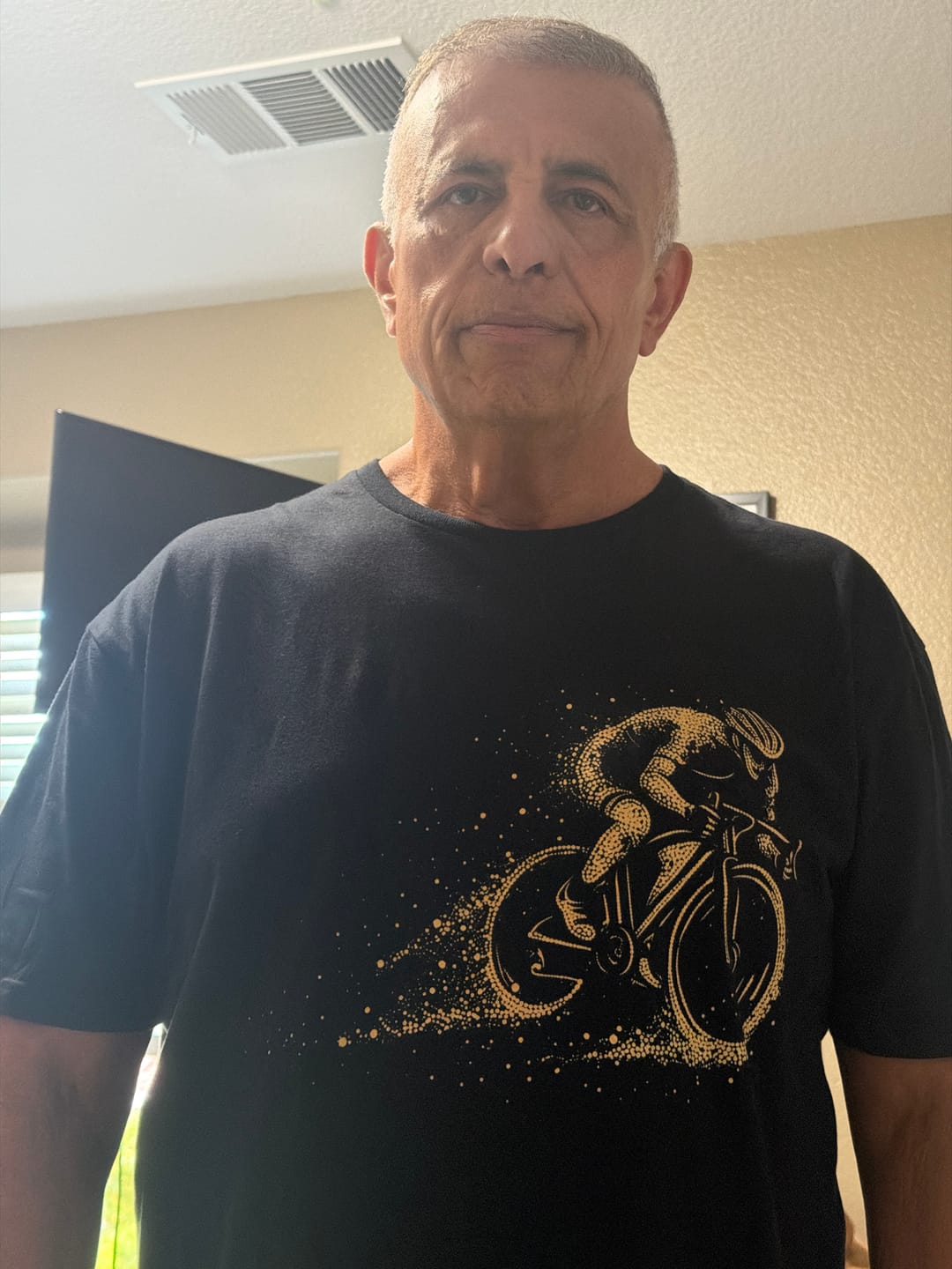 Customer photo review of Dotted Cyclist Premium T-Shirt