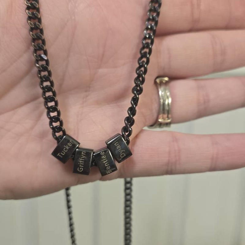 Customer photo review of For Him | Custom Name Bead Necklace