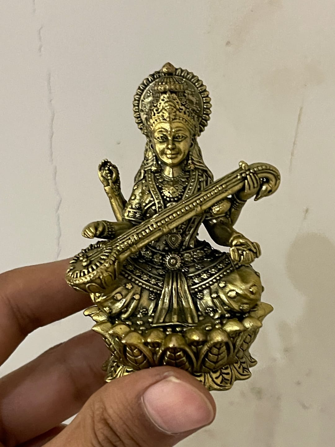 Customer photo review of Saraswati Ji Brass Idol | Vastu Remedy for Wisdom, Learning & Artistic Growth | 3–6 Inch | 110–900 g