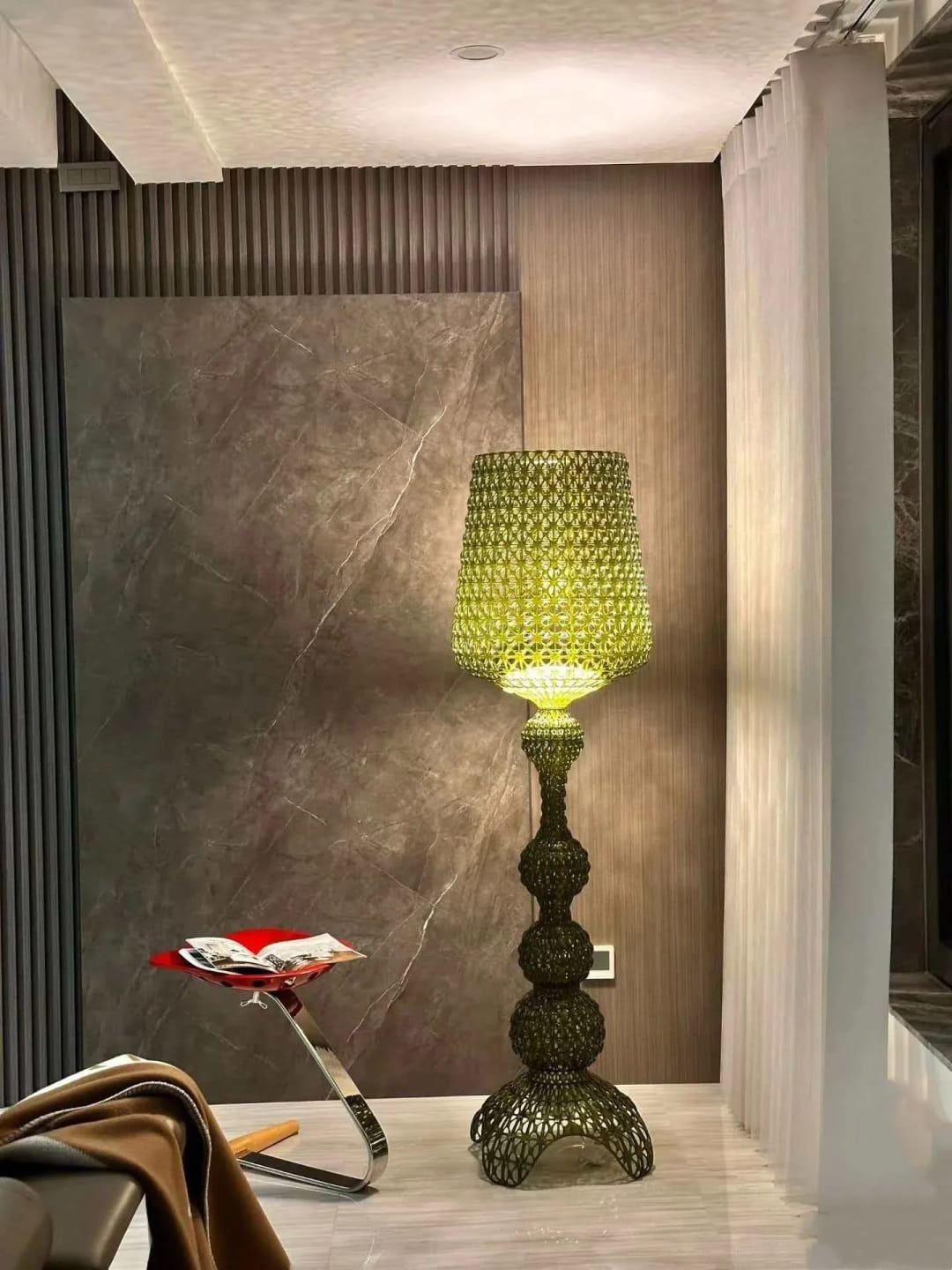 Customer photo review of Kartell Kabuki Hollow Floor Lamp Modern Luxury LED Standing Light for Living Room Bedroom Home Decor Acrylic Corner Lighting