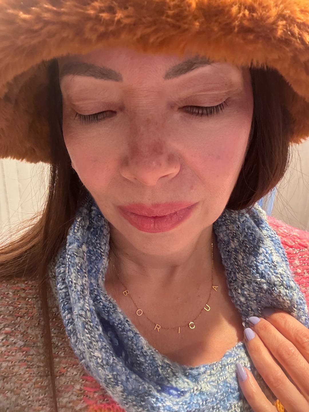 Customer photo review of 18K Plated BORICUA Necklace