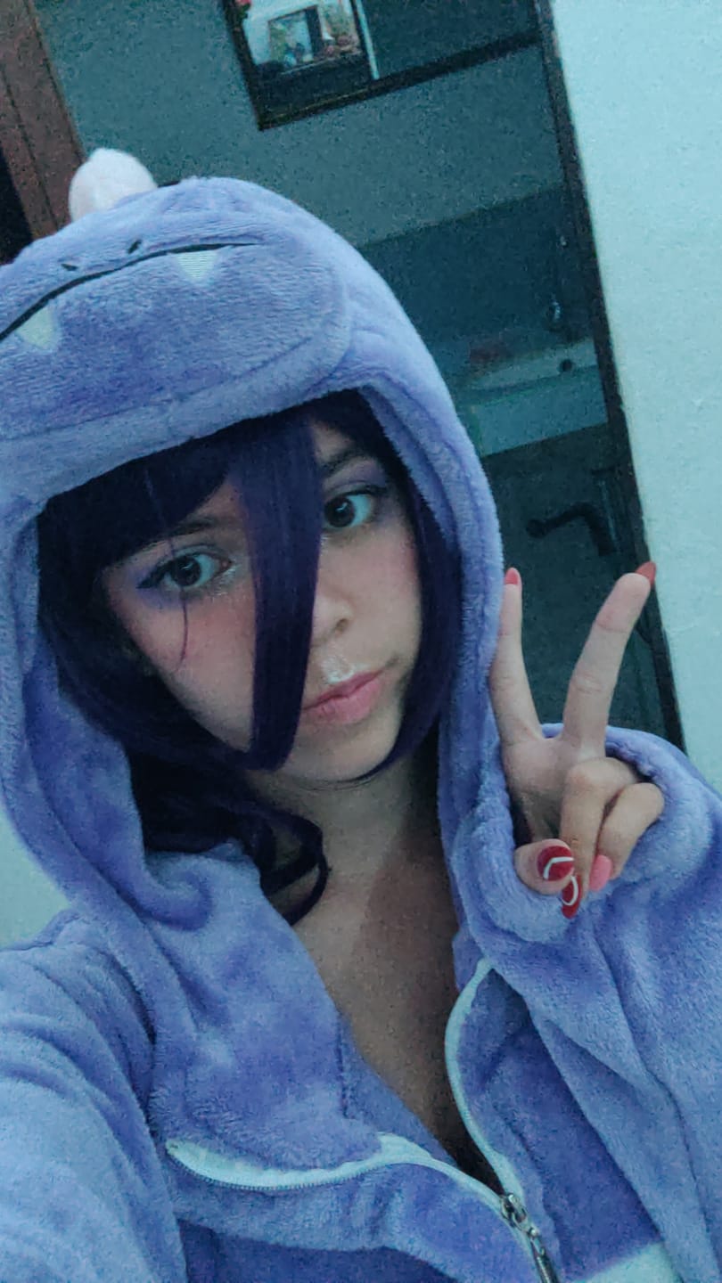 Customer photo review of OLAOLA Unisex Adult Plush Purple Dinosaur Animals Onesie Pajamas Warm Home One-Piece Sleepwear