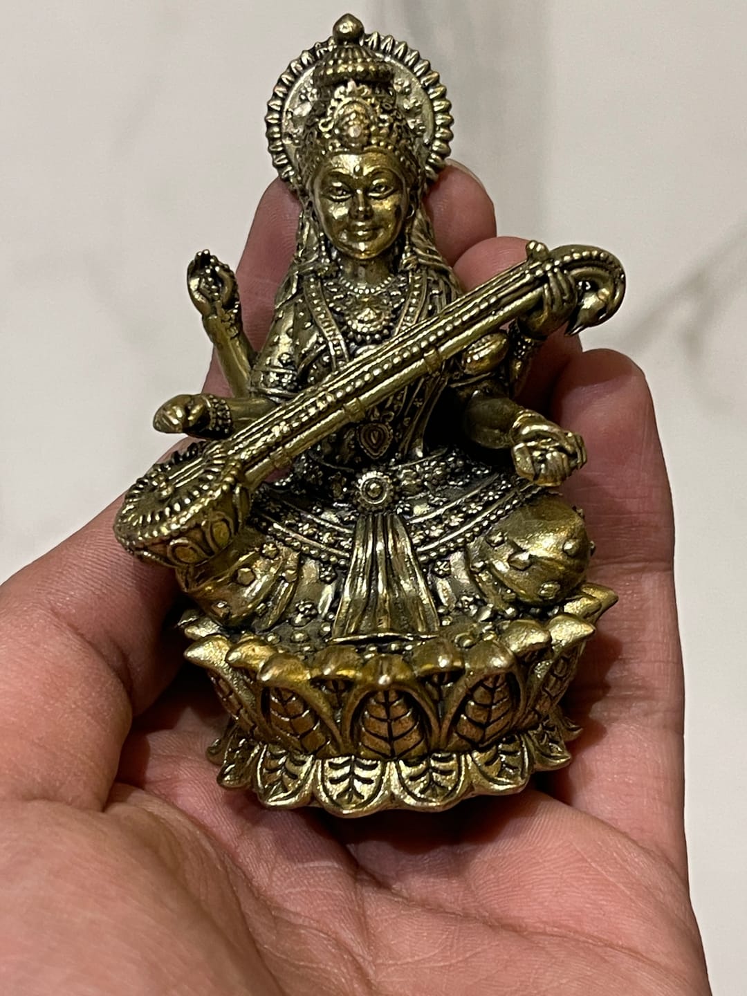 Customer photo review of Saraswati Ji Brass Idol | Vastu Remedy for Wisdom, Learning & Artistic Growth | 3–6 Inch | 110–900 g