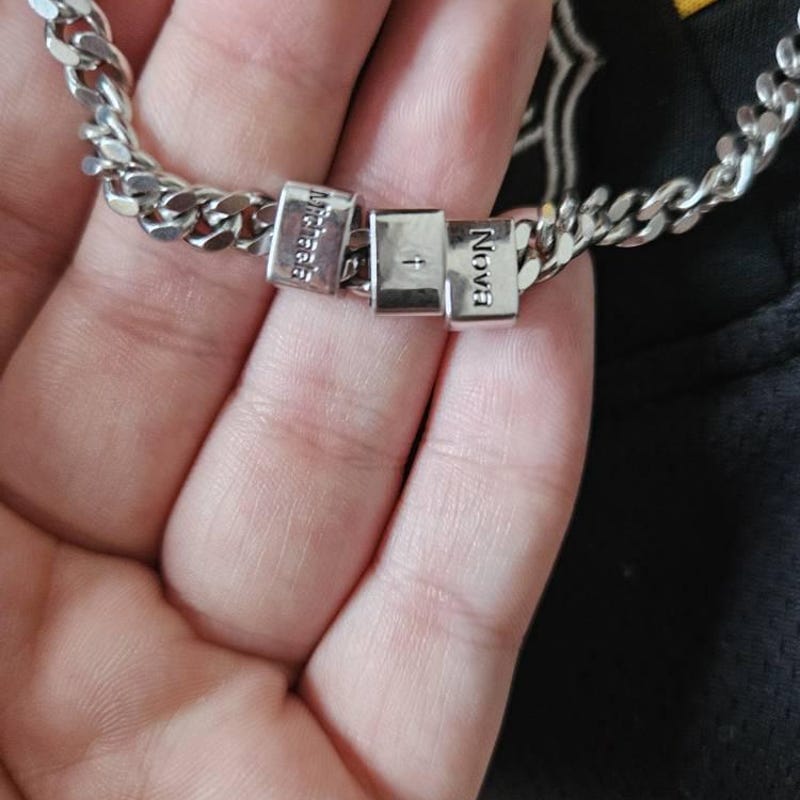 Customer photo review of For Him | Custom Name Bead Necklace