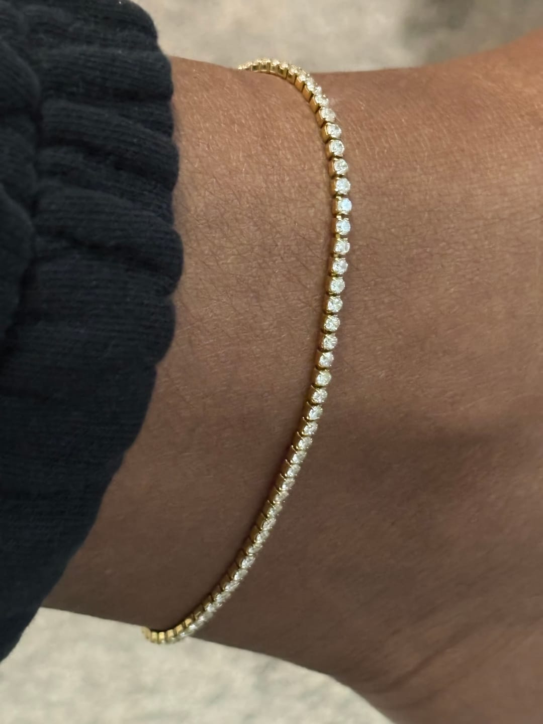 Customer photo review of Cordelia Gold Tennis Anklet