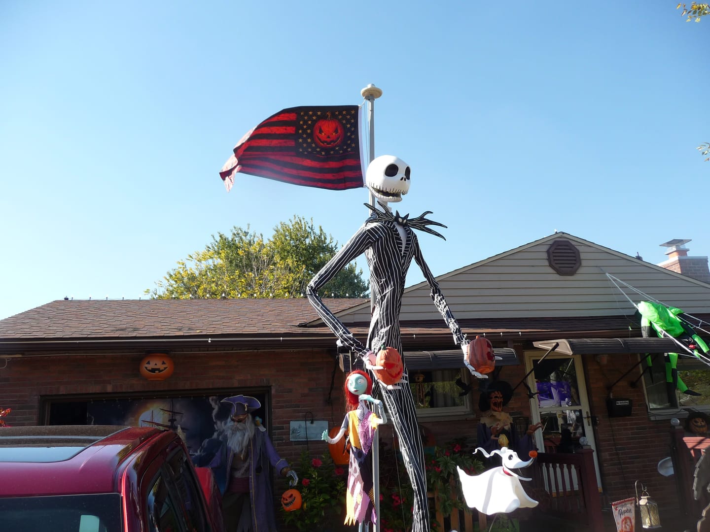 Customer photo review of Halloween Jack O Lantern American Flag
