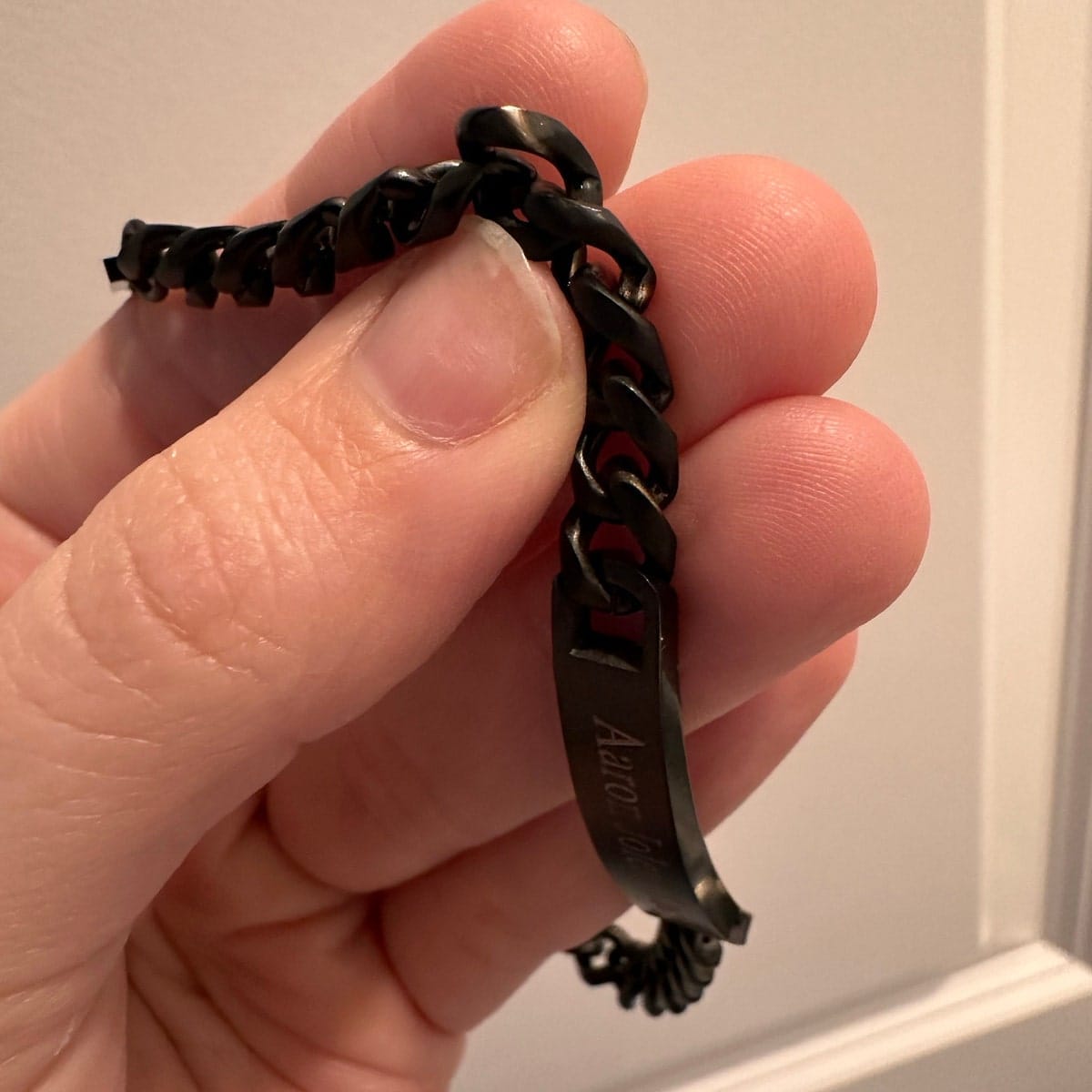 Customer photo review of For Him | Custom Name Bar Bracelet
