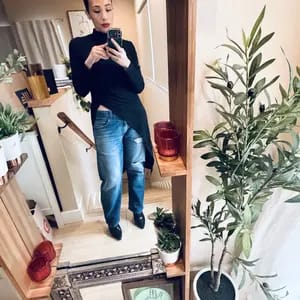 Customer photo review of Women's Turtleneck Long Sleeve Maxi Tunic Top