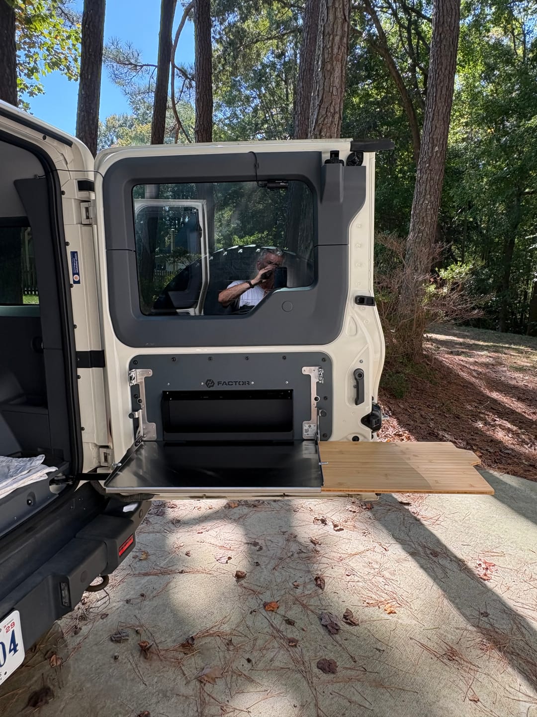 Customer photo review of Ineos Grenadier V2 Folding Tailgate Table with Extended Storage Cubby