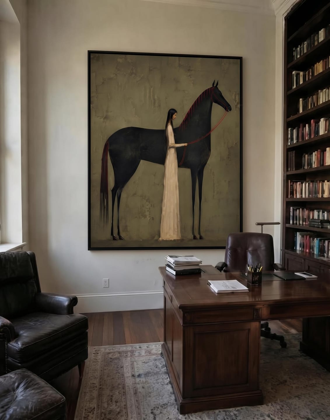 Customer photo review of Vintage Americana Art | Gently stroking the horse