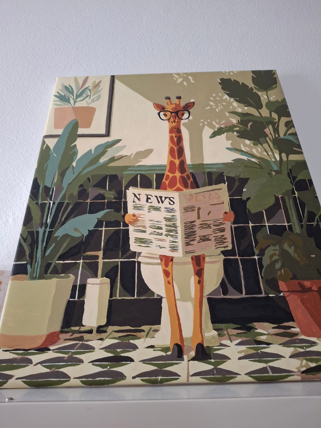 Customer photo review of Giraffe News | Paint by Number